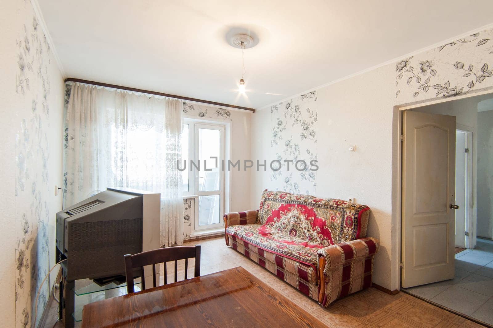 Russia, Moscow- May 07, 2018: interior room apartment. standard repair decoration in hostel