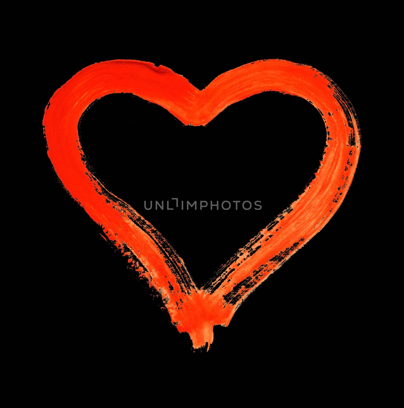 Heart - symbol of love - watercolor on paper - isolated