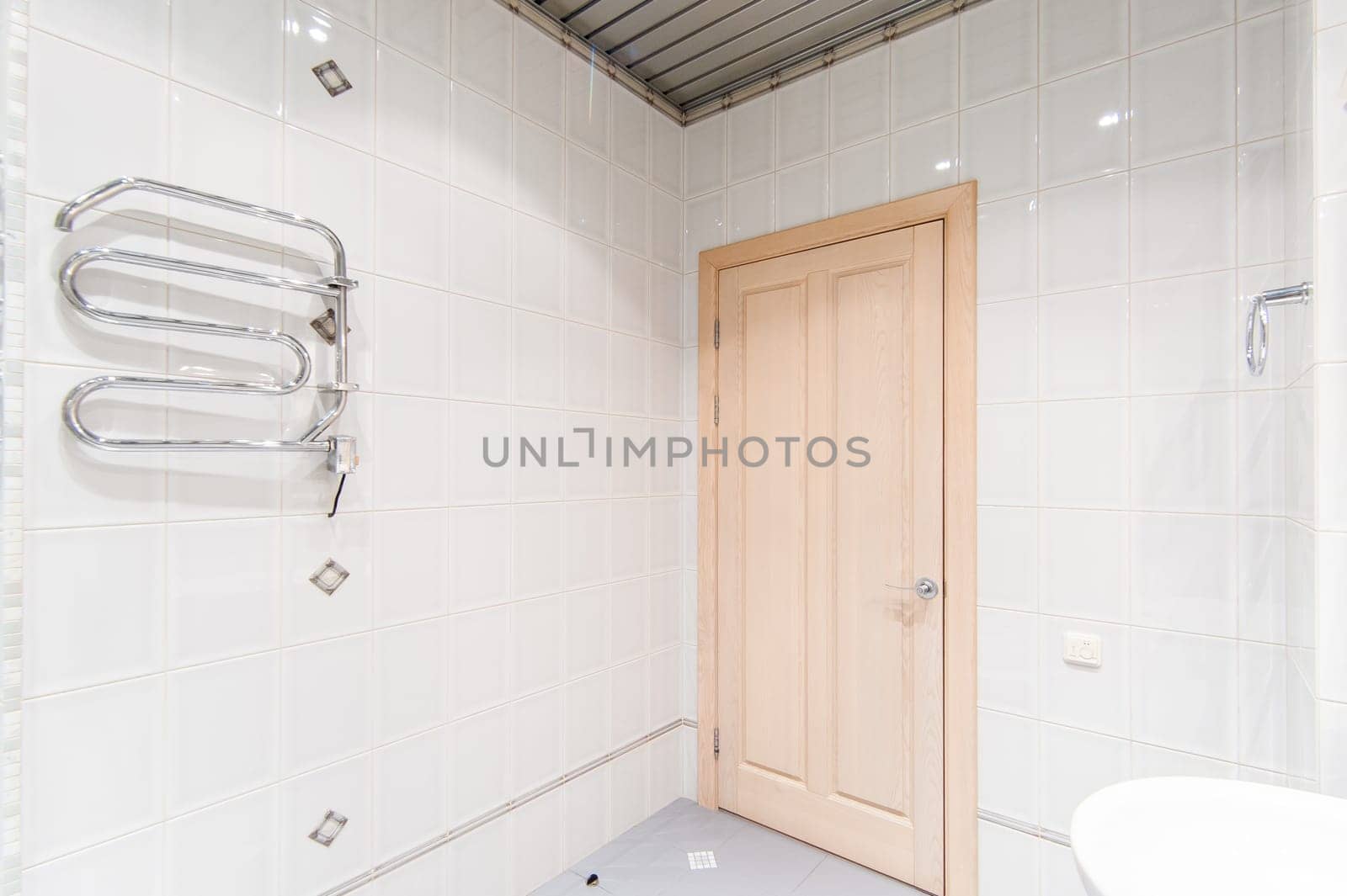 Russia, Moscow- May 12, 2018: interior room apartment. standard repair decoration in hostel. bathroom and toilet