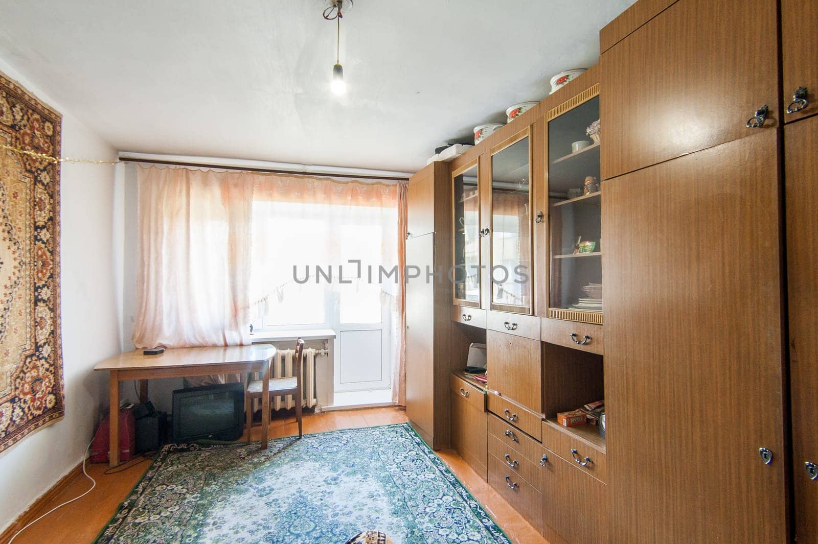 Russia, Moscow- May 14, 2018: interior room apartment. standard repair decoration in hostel