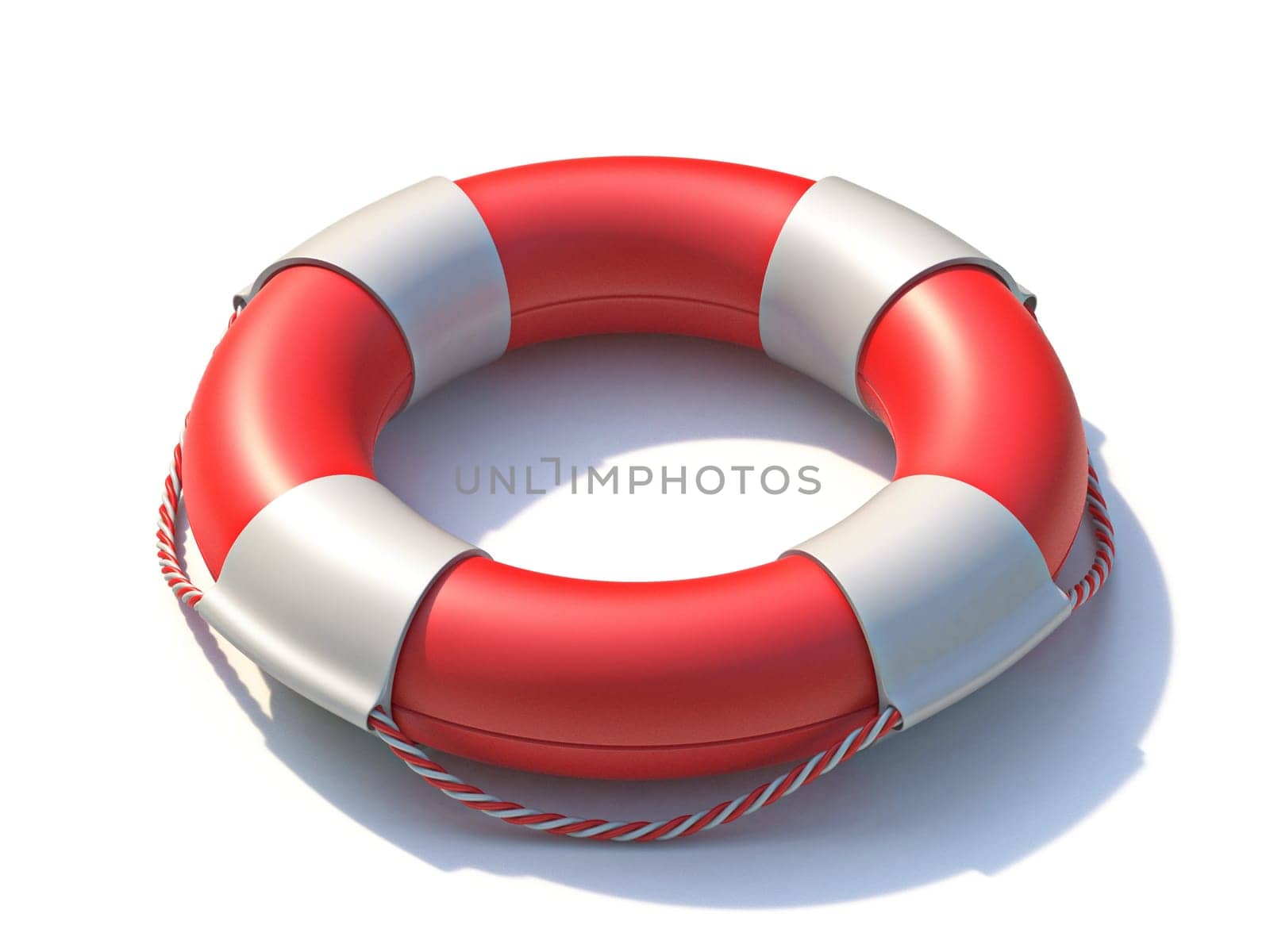 Lifeguard lifebuoy 3D rendering illustration isolated on white background