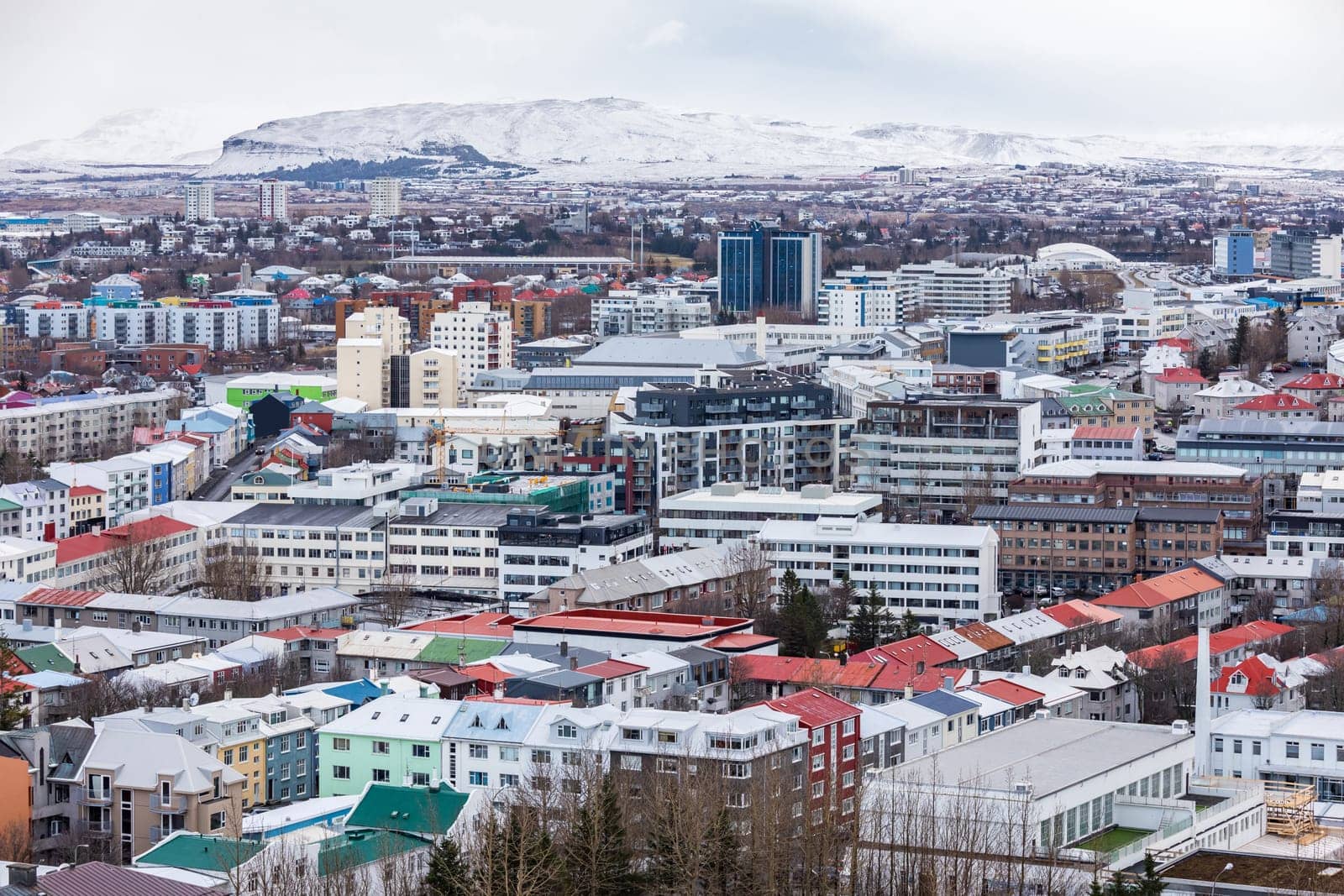 Aerial view of Reykjavik city, Capital of Iceland
