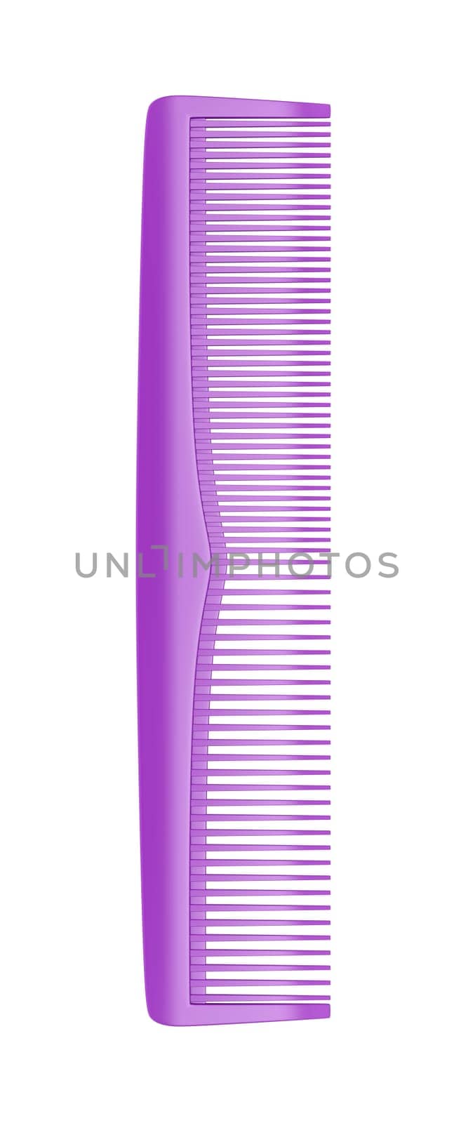 Purple plastic comb isolated on white background