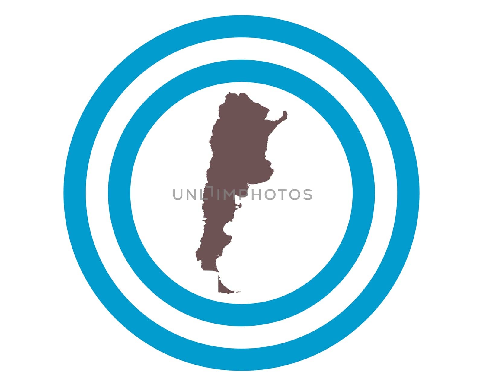 Landkarte von Argentinien auf Hintergrund mit Fahne