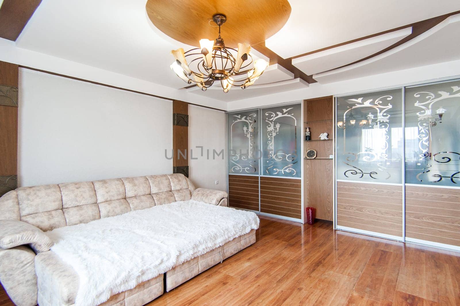 Russia, Moscow- May 16, 2019: interior room apartment. standard repair decoration in hostel