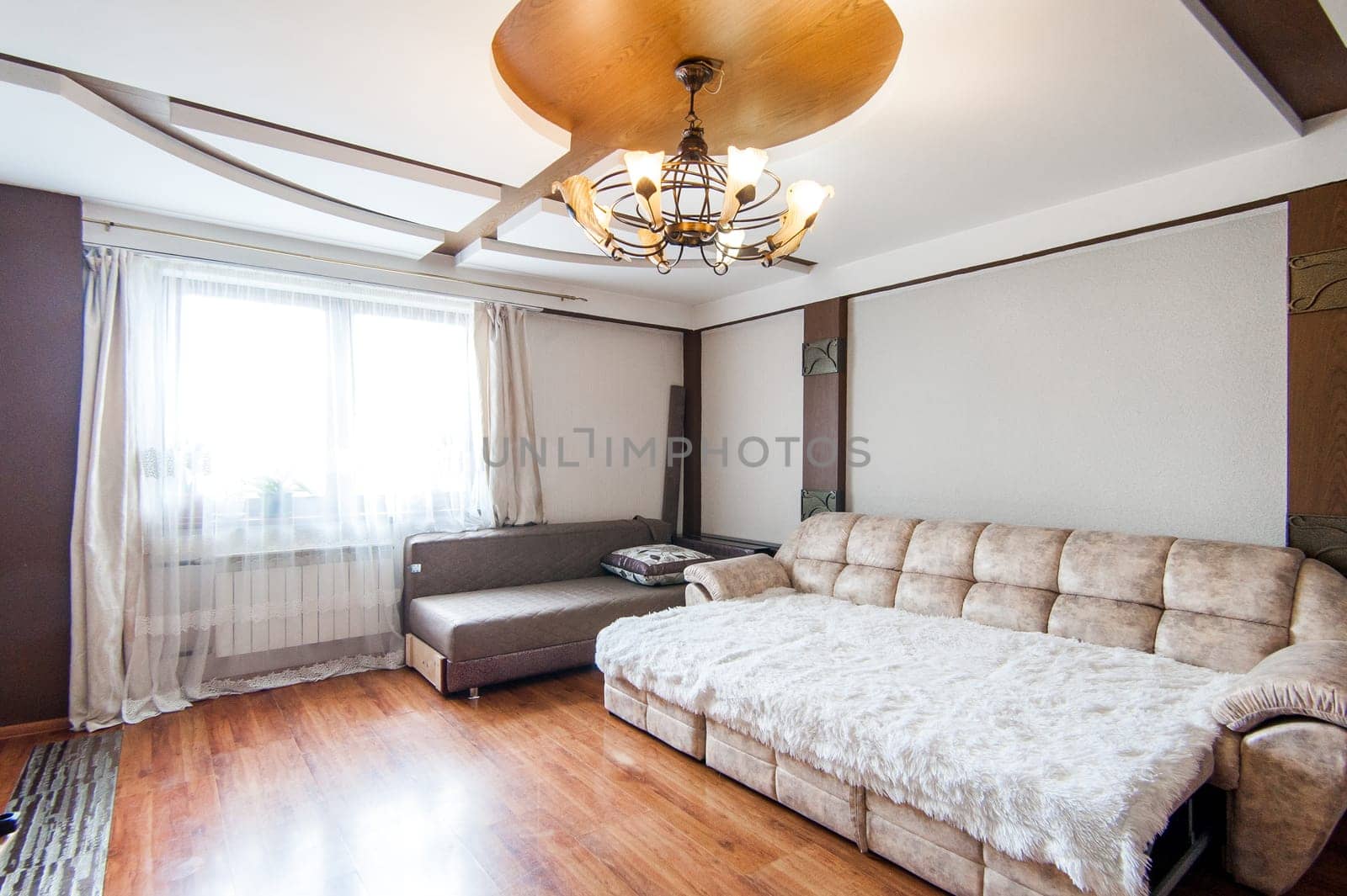 Russia, Moscow- May 16, 2019: interior room apartment. standard repair decoration in hostel