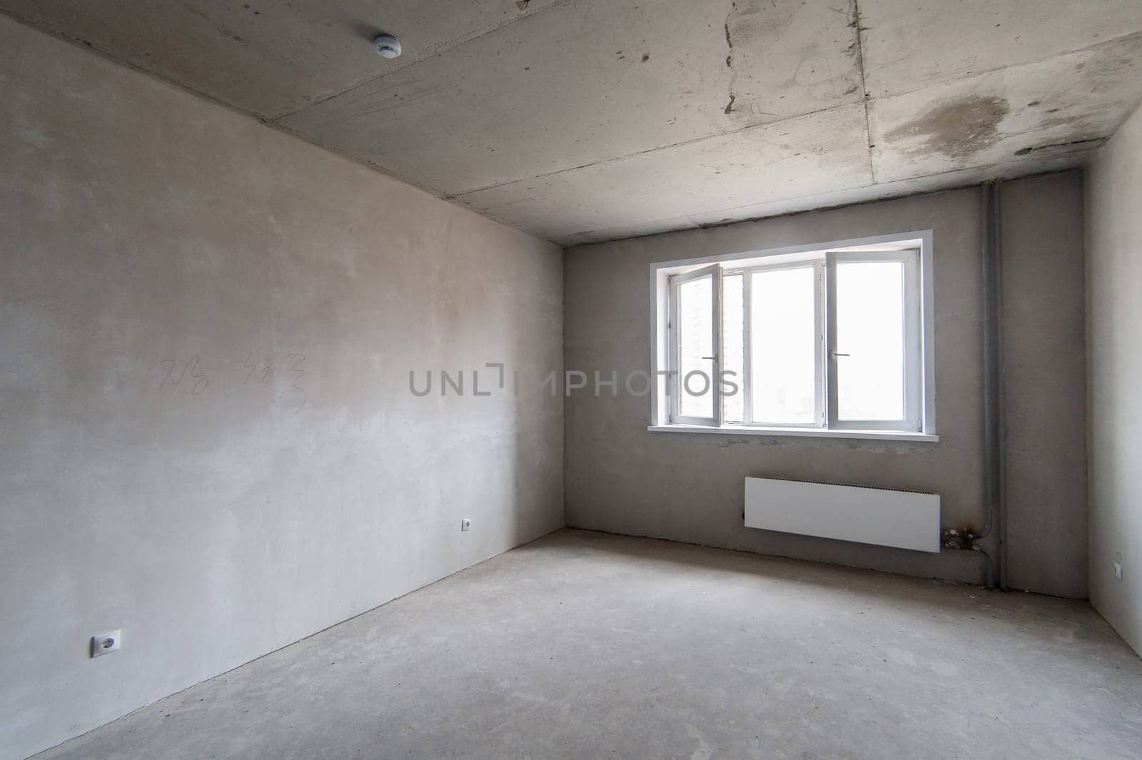 Russia, Moscow- May 16, 2019: interior room apartment. standard repair decoration in hostel. self-finish rough repair