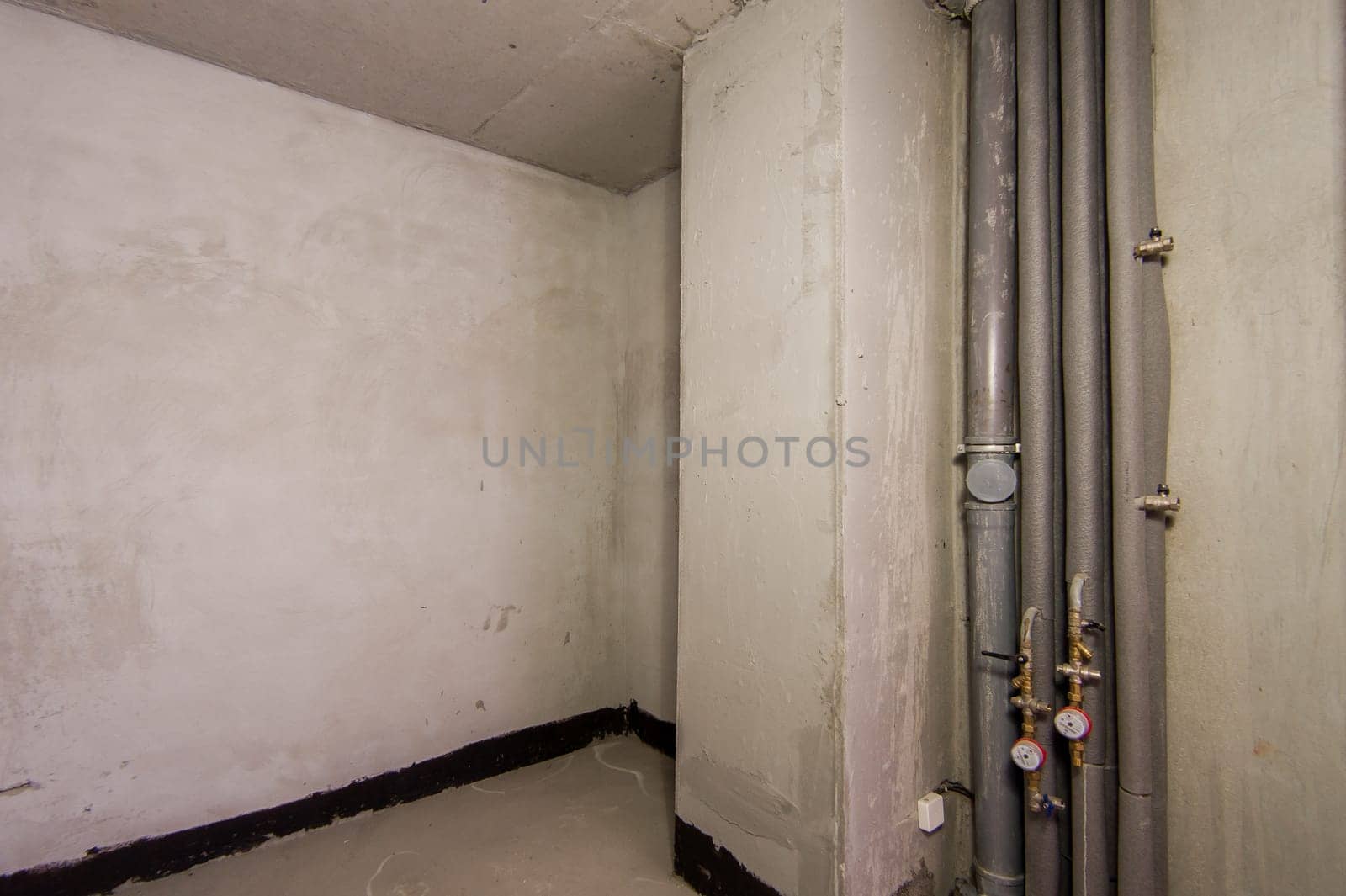 Russia, Moscow- May 16, 2019: interior room apartment. standard repair decoration in hostel. self-finish rough repair