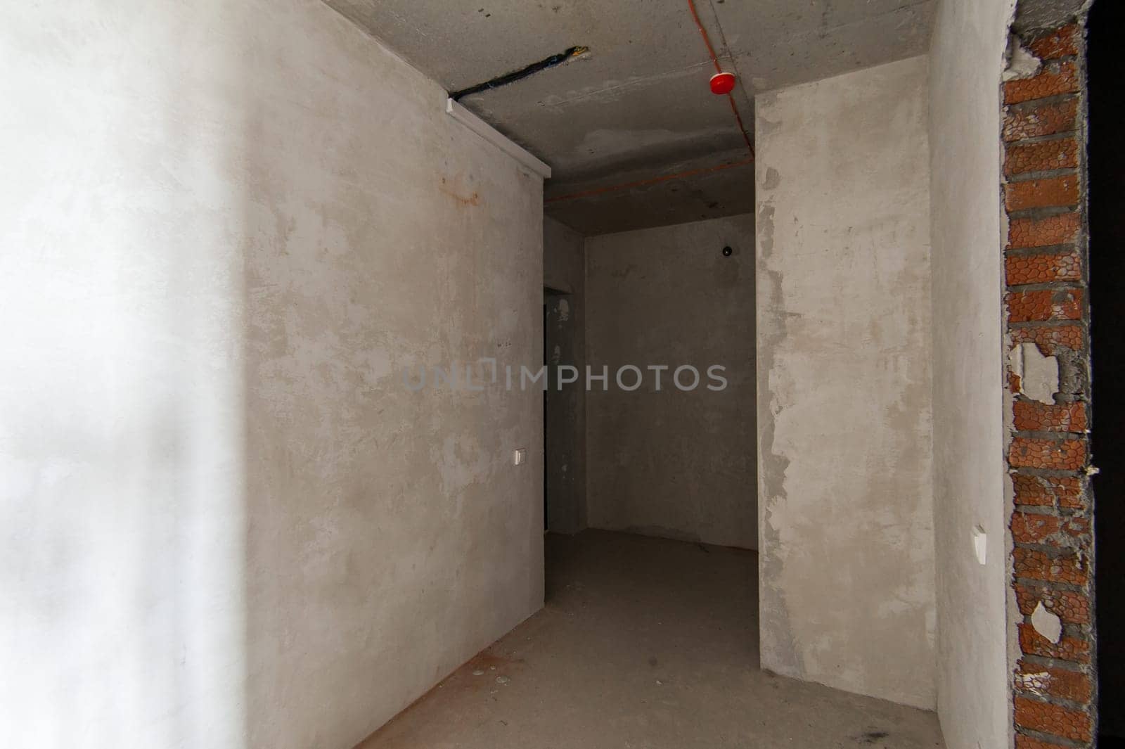 Russia, Moscow- May 16, 2019: interior room apartment. standard repair decoration in hostel. self-finish rough repair