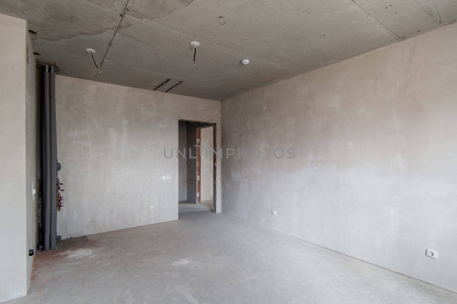 Russia, Moscow- May 16, 2019: interior room apartment. standard repair decoration in hostel. self-finish rough repair