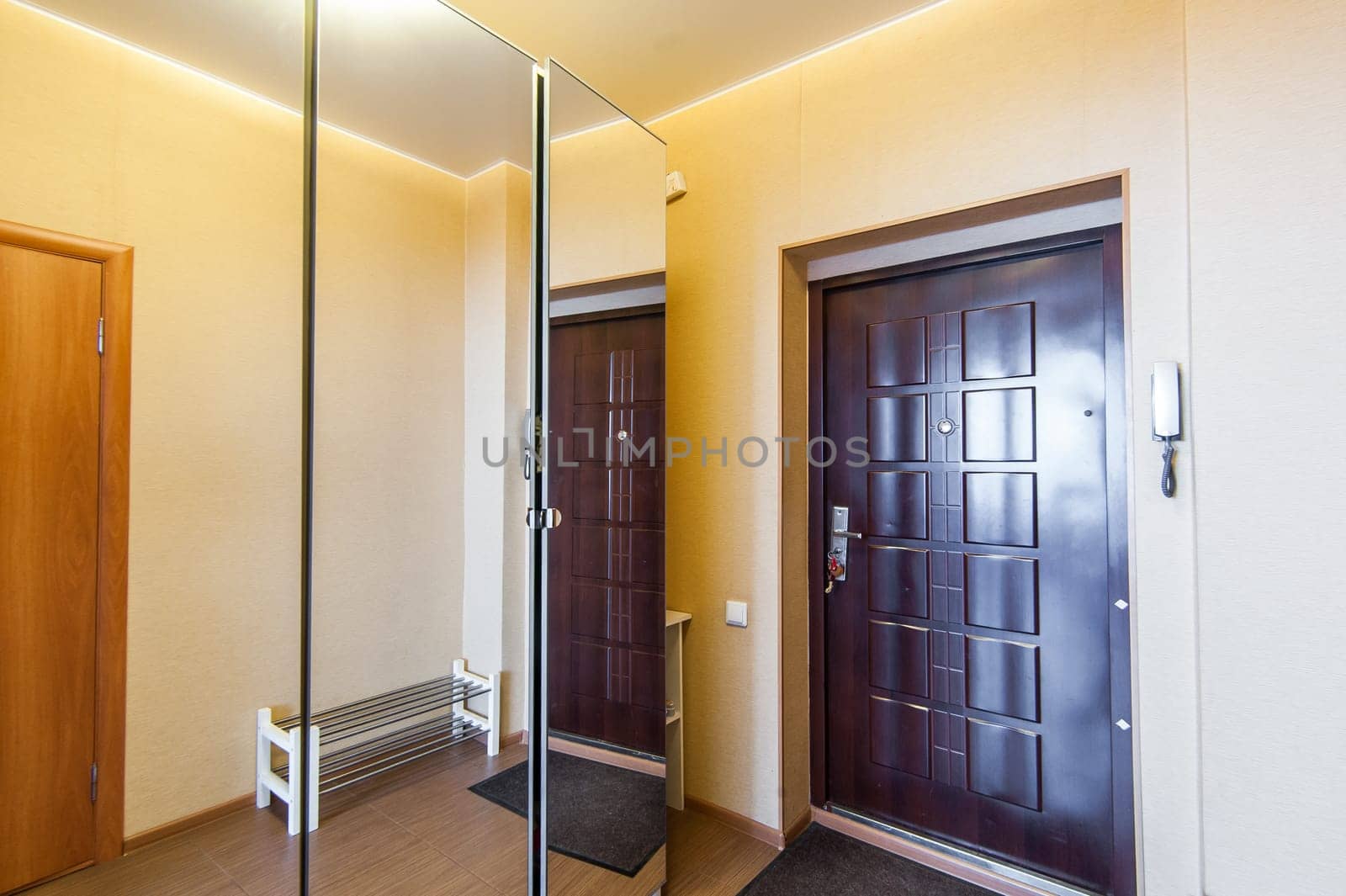 Russia, Moscow- May 16, 2019: interior room apartment. standard repair decoration in hostel