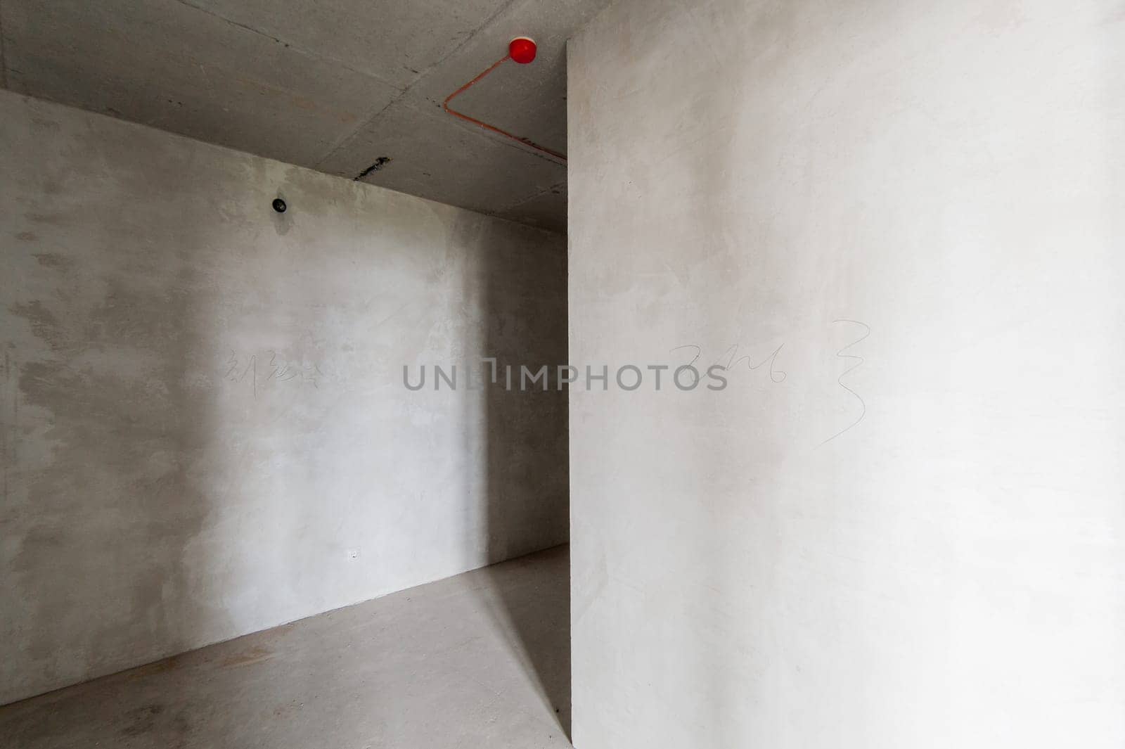 Russia, Moscow- May 16, 2019: interior room apartment. standard repair decoration in hostel. self-finish rough repair