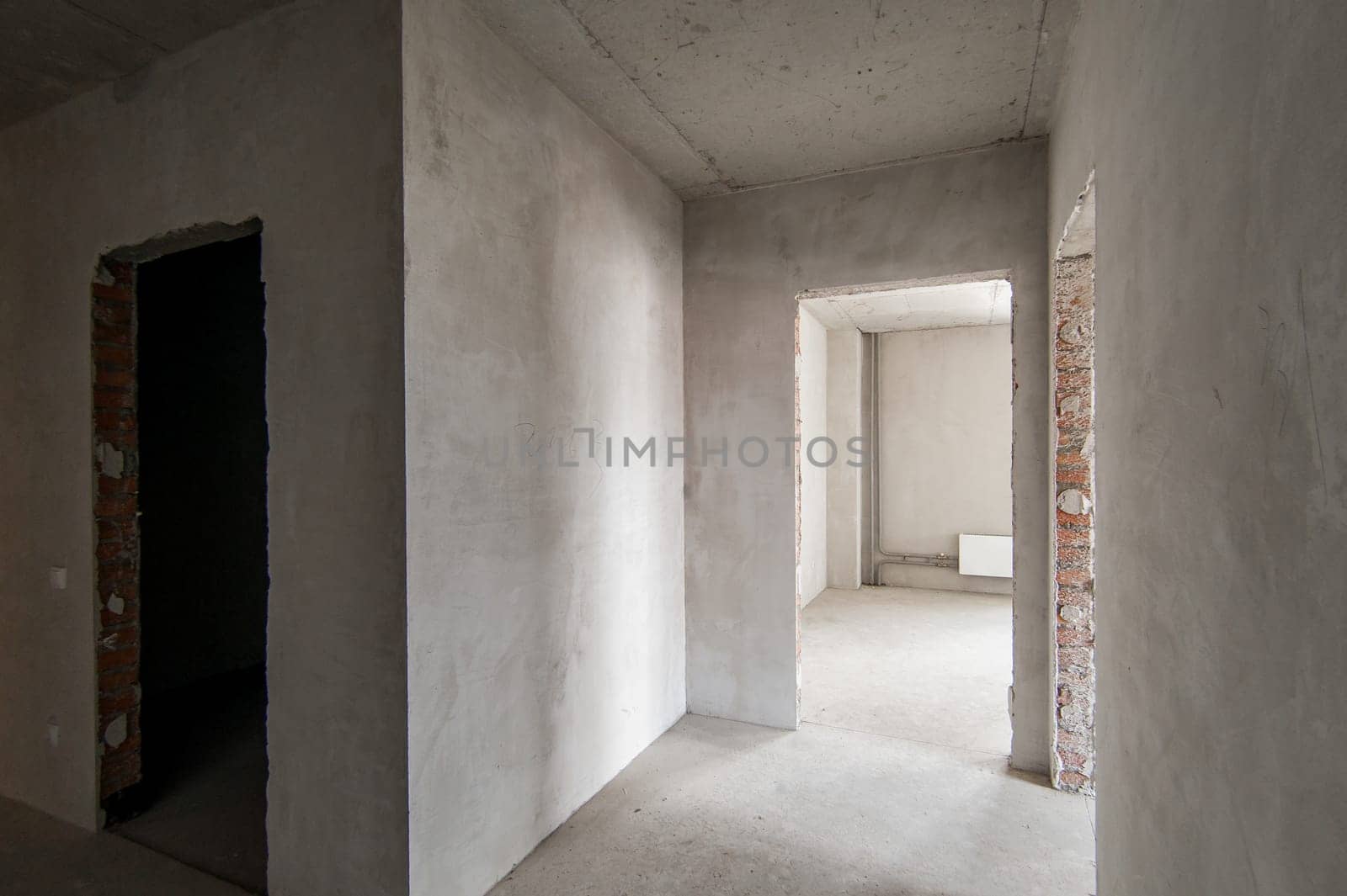 Russia, Moscow- May 16, 2019: interior room apartment. standard repair decoration in hostel. self-finish rough repair