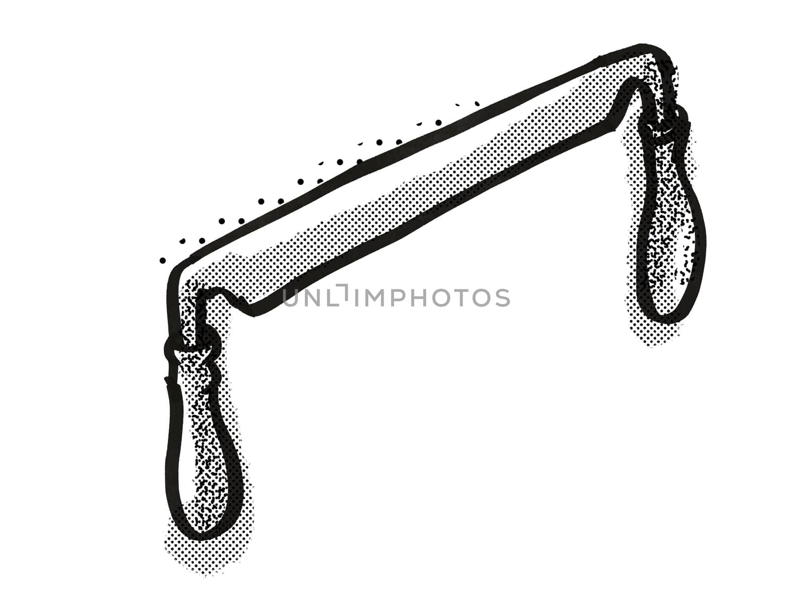 Retro cartoon style drawing of a c, a woodworking hand tool  on isolated white background done in black and white