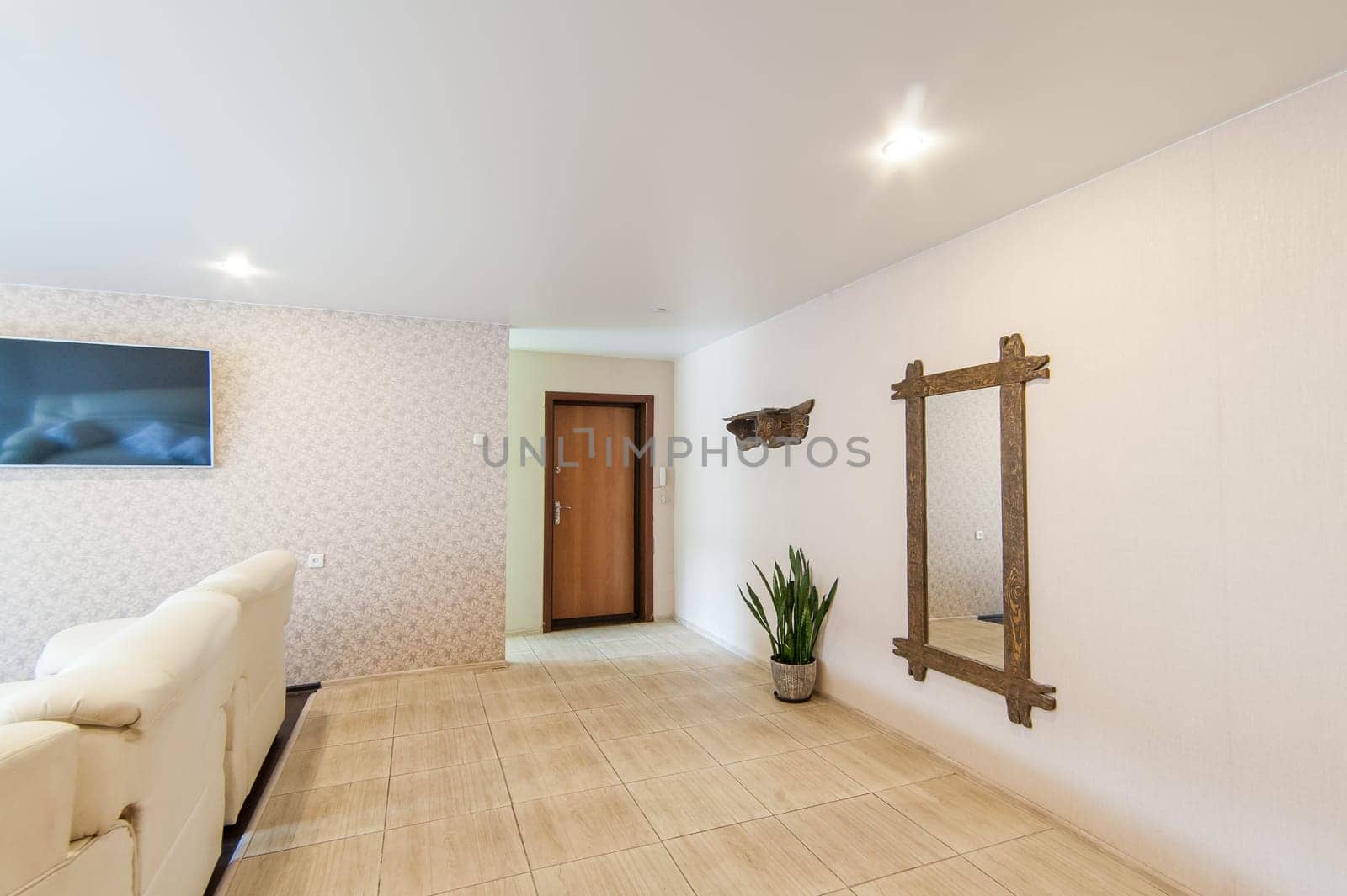 Russia, Moscow- May 17, 2019: interior room apartment. standard repair decoration in hostel