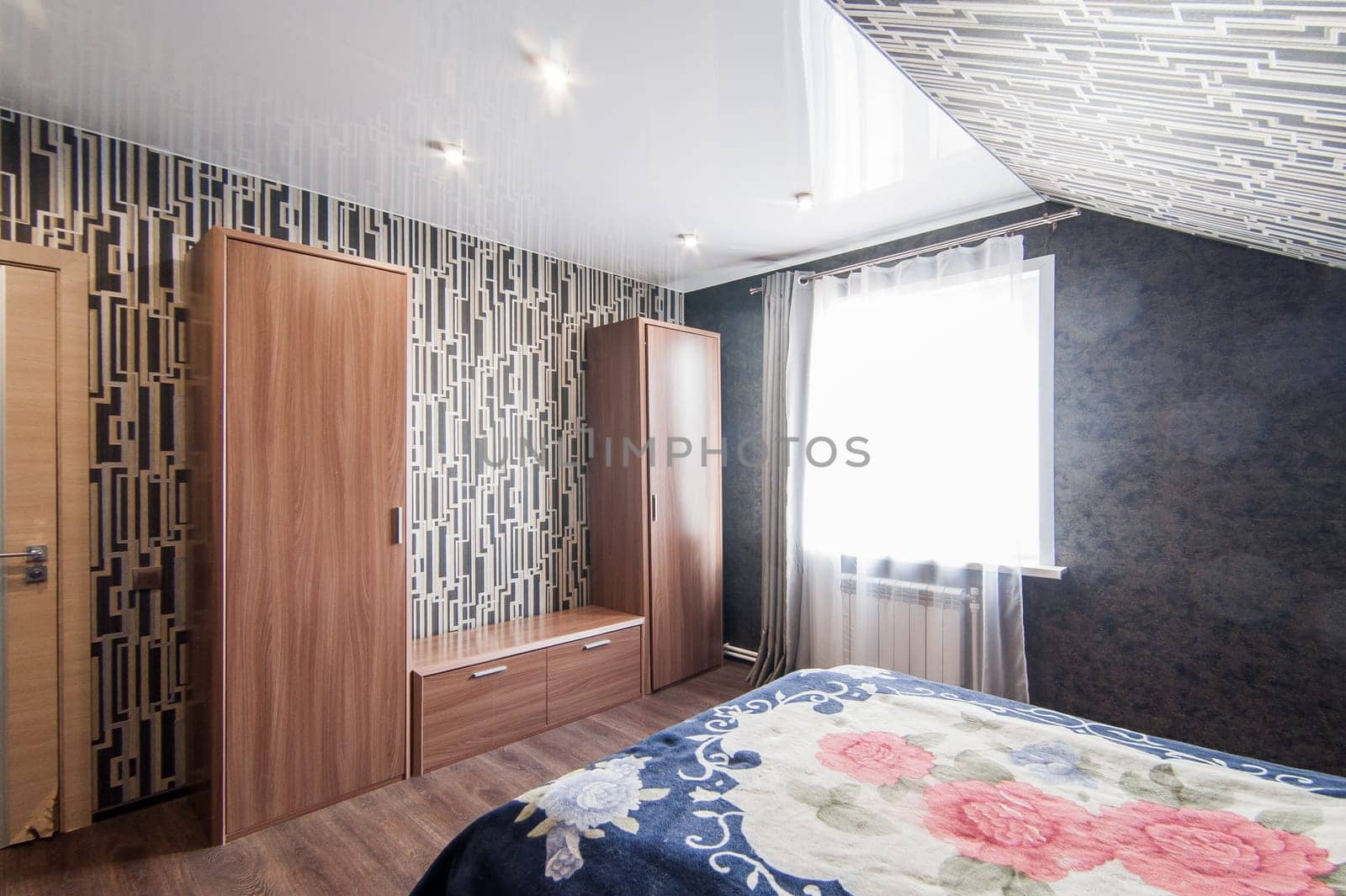 Russia, Moscow- May 17, 2019: interior room apartment. standard repair decoration in hostel