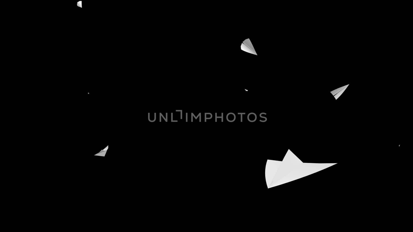 The 3d rendering of Paper airplane flying on sky background