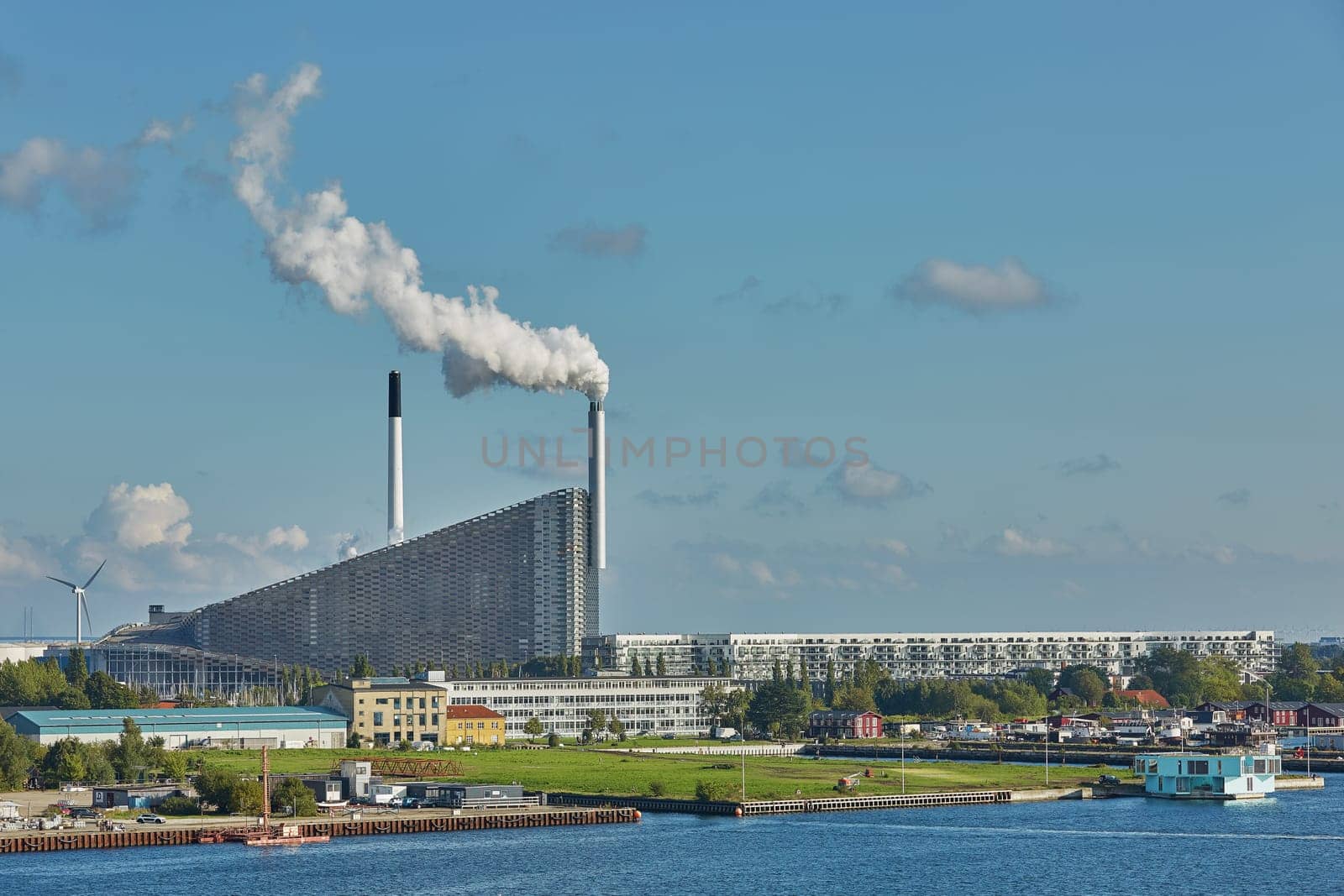 COPENHAGEN, DENMARK - MAY 25, 2017: Amager Bakke / Copenhill Waste-to-Energy Power Plant in Copenhagen. The rooftop ski area opens Friday 4 October 2019.