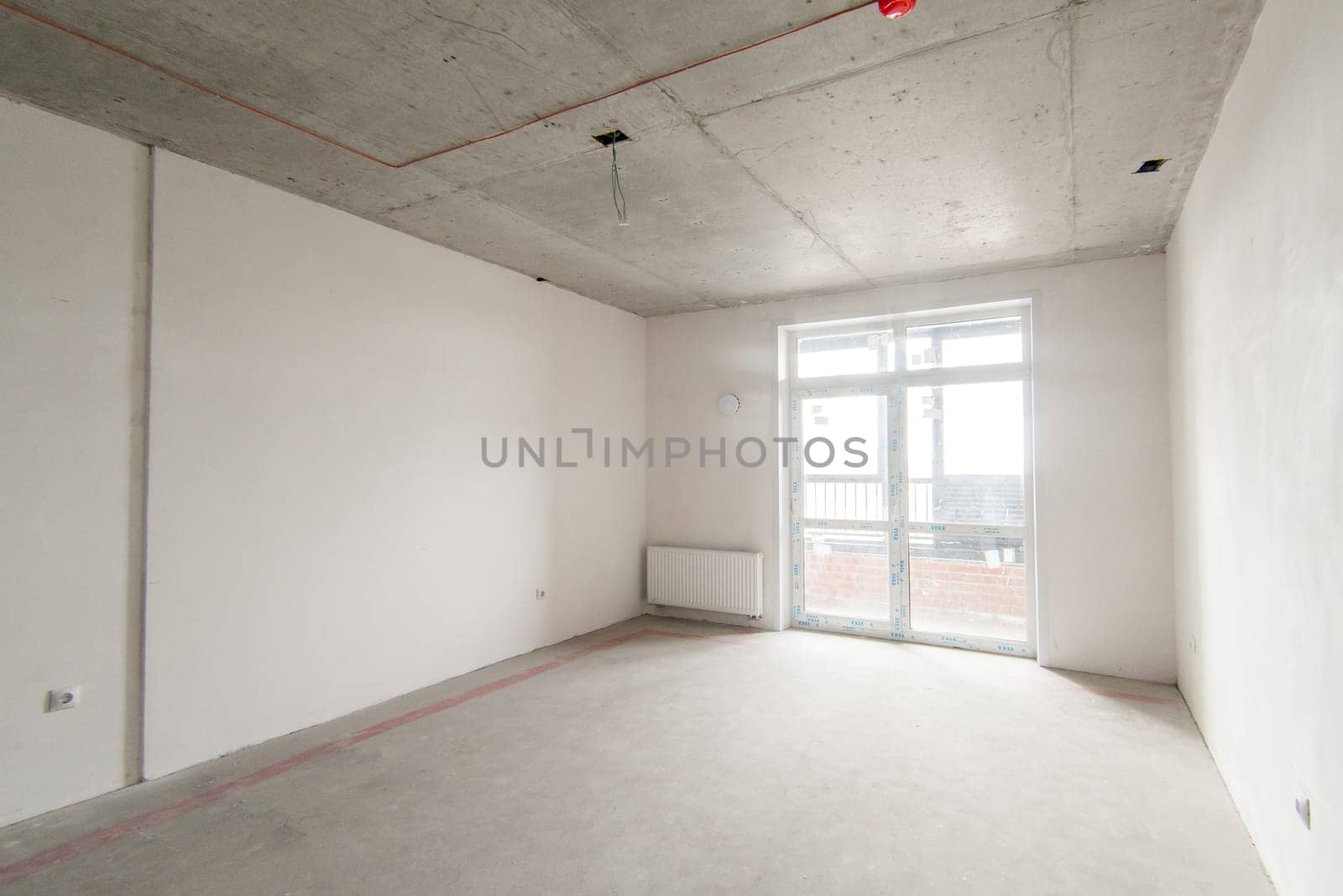 Russia, Moscow- May 17, 2019: interior room apartment. standard repair decoration in hostel. self-finish rough repair