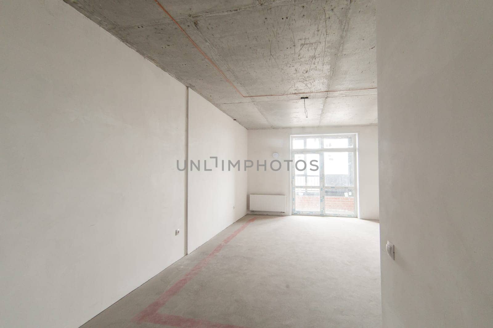 Russia, Moscow- May 17, 2019: interior room apartment. standard repair decoration in hostel. self-finish rough repair