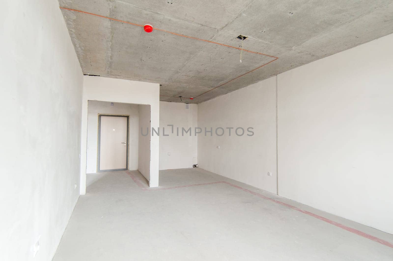 Russia, Moscow- May 17, 2019: interior room apartment. standard repair decoration in hostel. self-finish rough repair