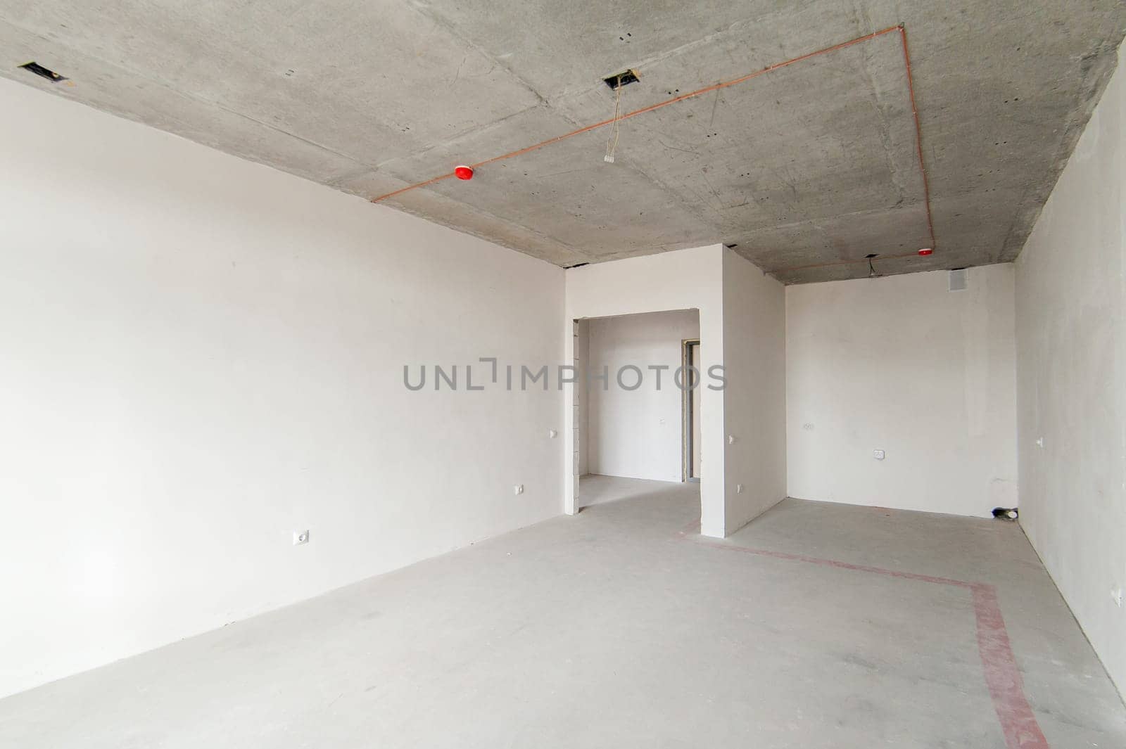 Russia, Moscow- May 17, 2019: interior room apartment. standard repair decoration in hostel. self-finish rough repair