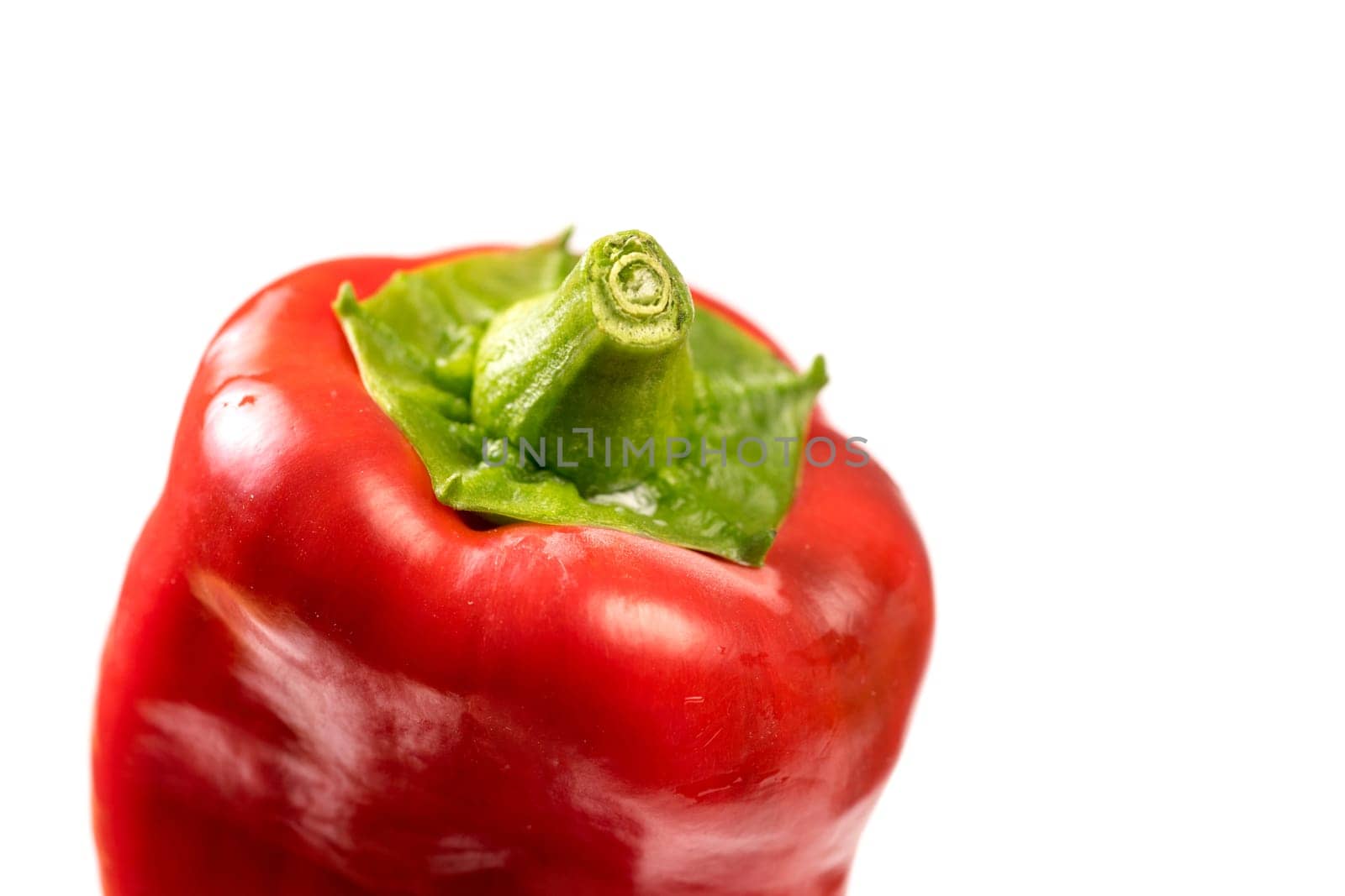Red organic snack pepper, bellpepper isolated on white background
