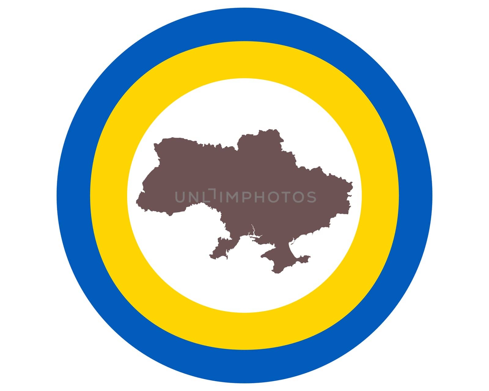 Landkarte der Ukraine auf Hintergrund mit Fahne