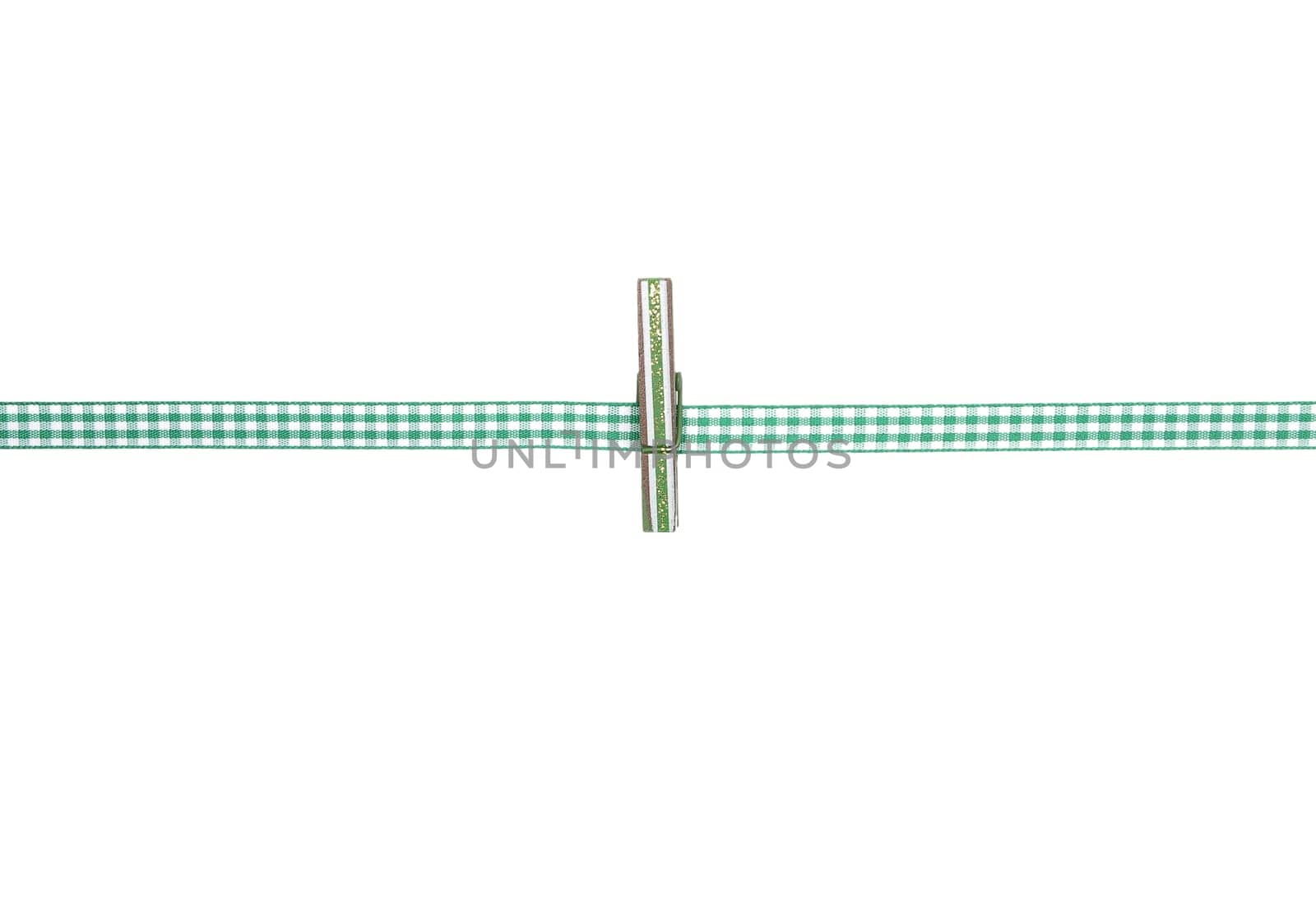 Background with checkered ribbon and peg