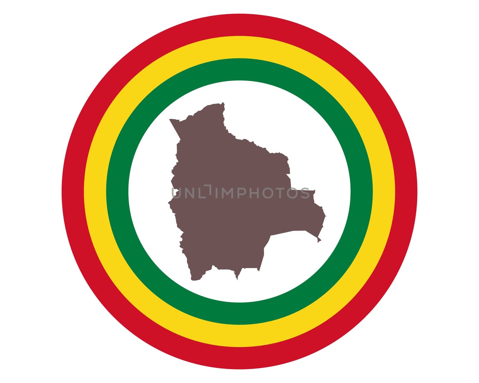 Landkarte von Bolivien auf Hintergrund mit Fahne