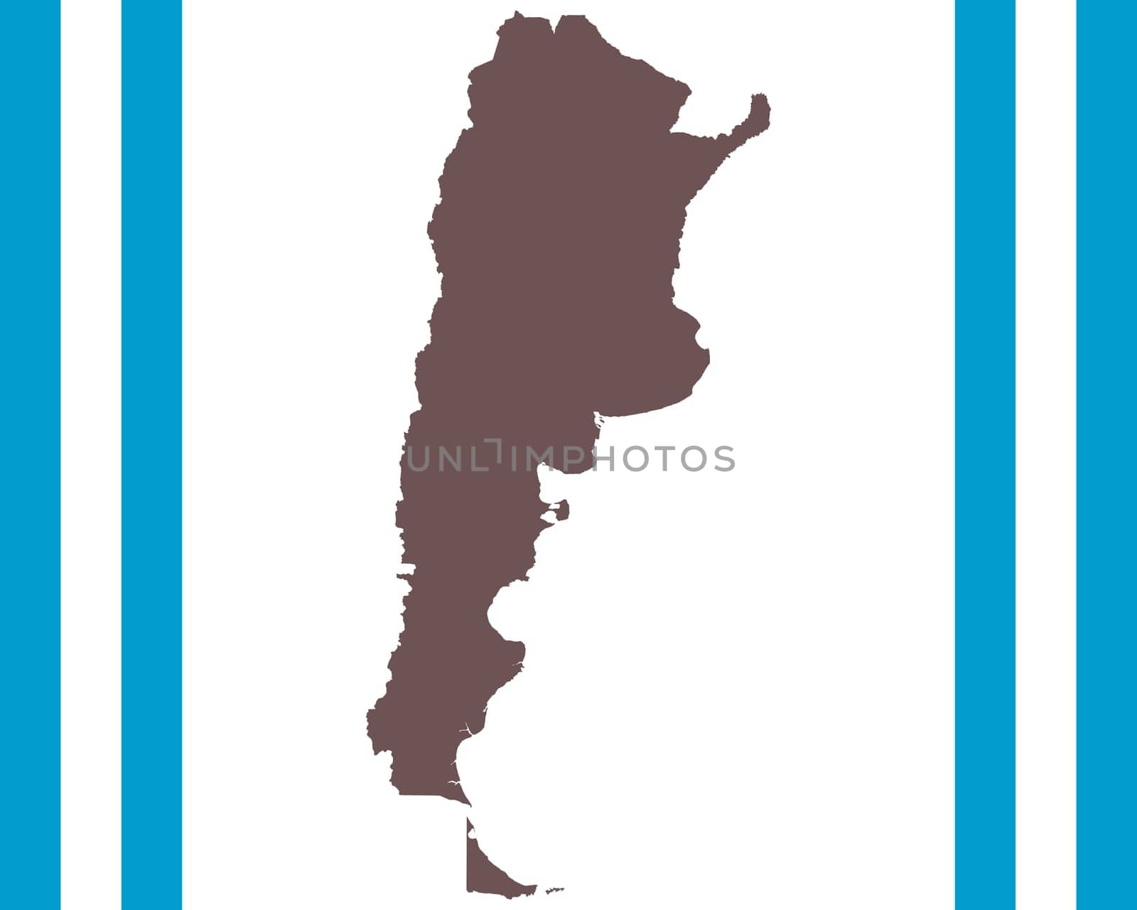 Landkarte von Argentinien auf Hintergrund mit Fahne