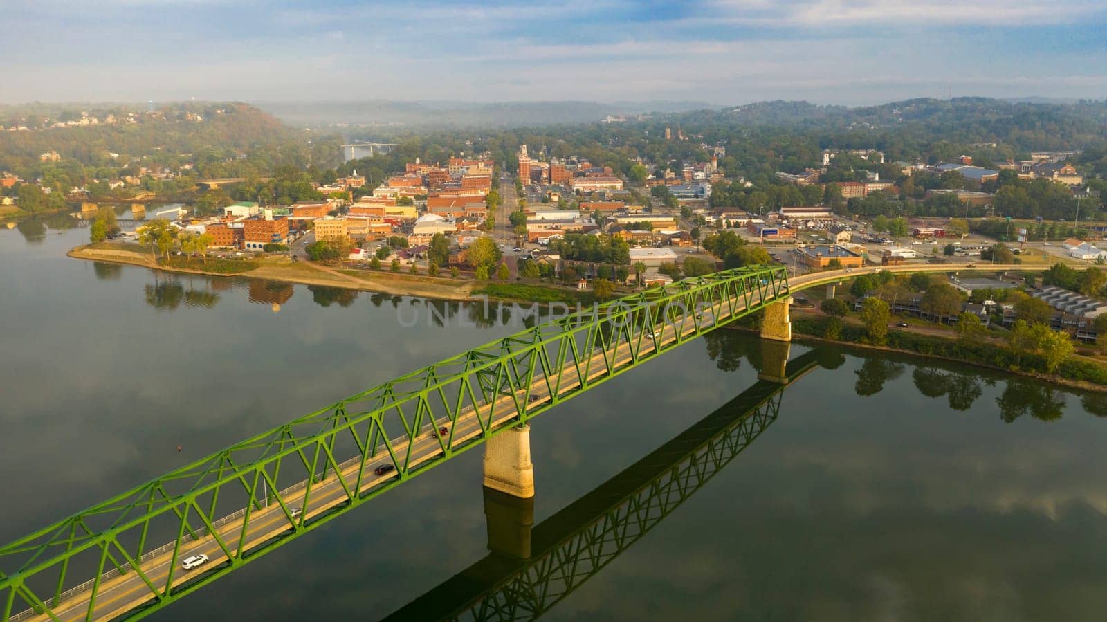 A scenic byway feeds tourists into the downtown area in the settlement called Marietta in Ohio State