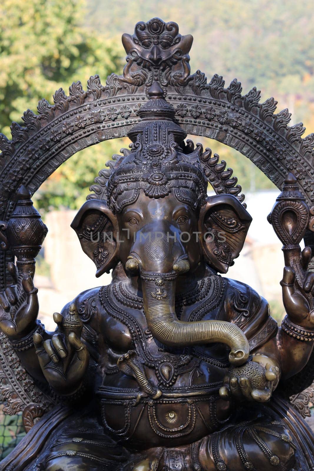 Ganesha also known as Ganapati, Vinayaka, Pillaiyar and Binayak - Hindu god with four arms and an elephant head, one is of the best-known and most celebrated Hindu gods