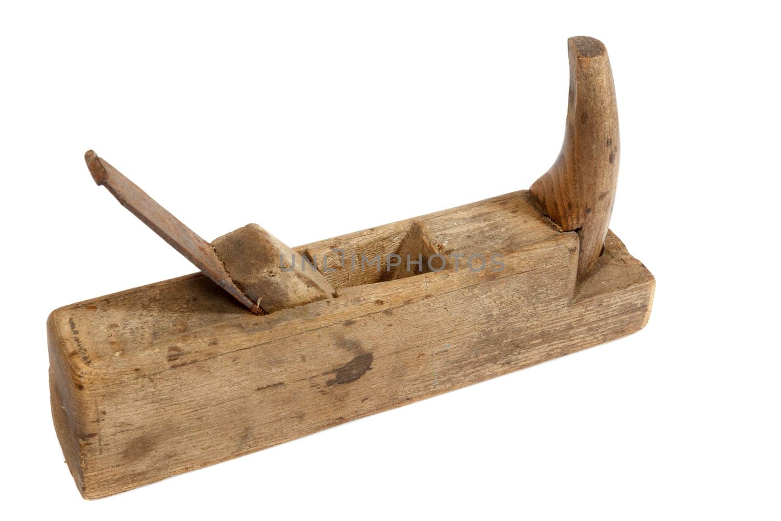 Wooden planer isolated on a white background.