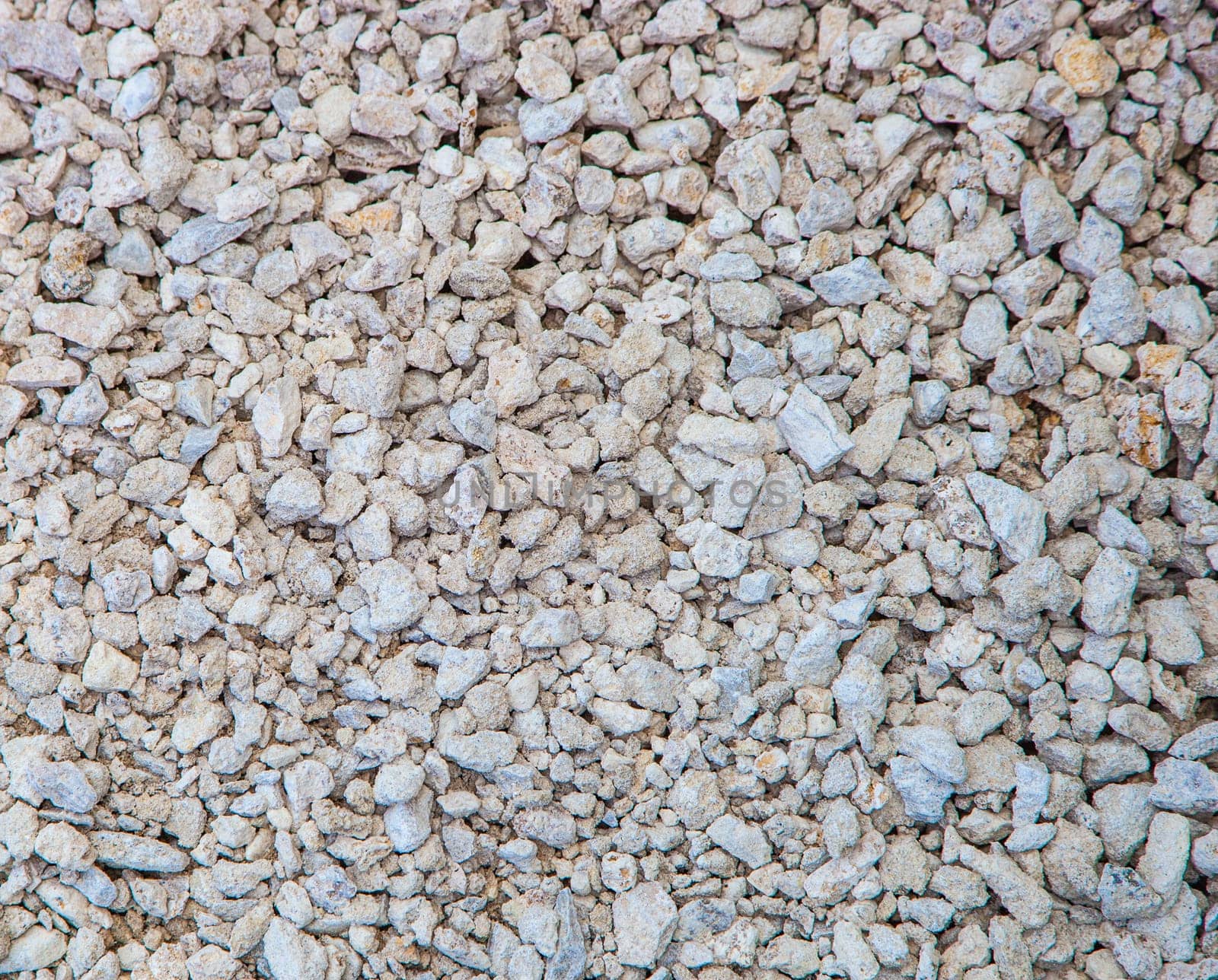 Macadam. Building material. The use of rubble for road construction. Close up