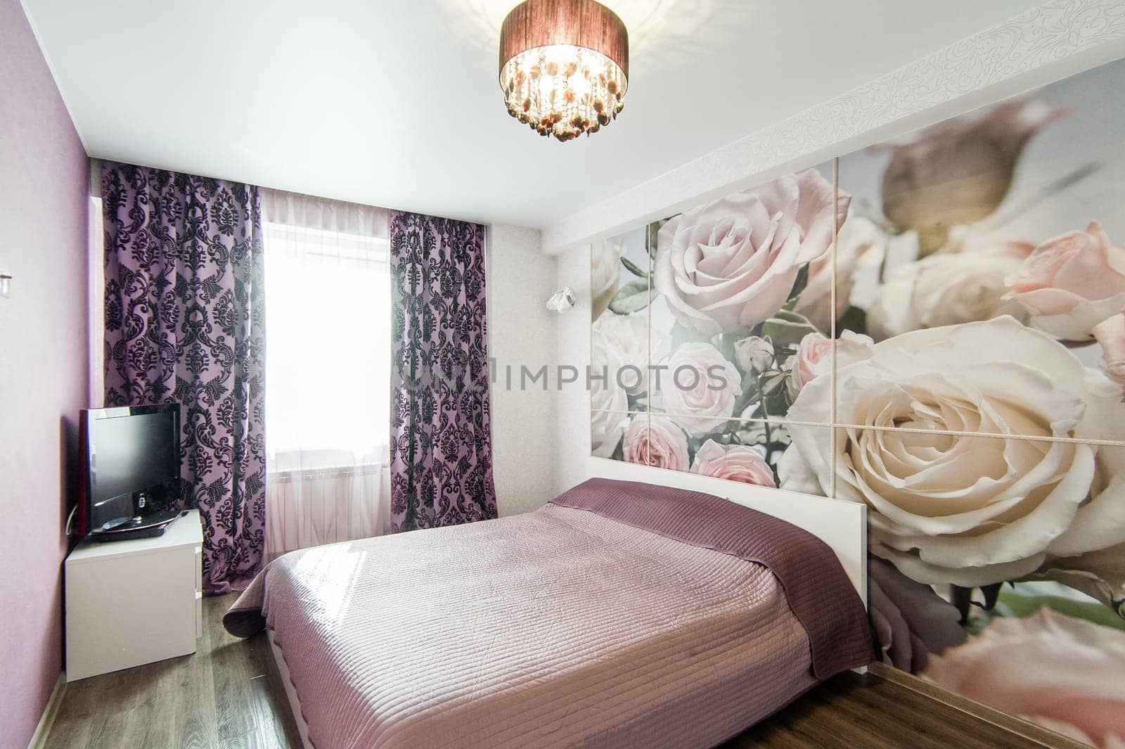 Russia, Moscow- May 29, 2019: interior room apartment. standard repair decoration in hostel
