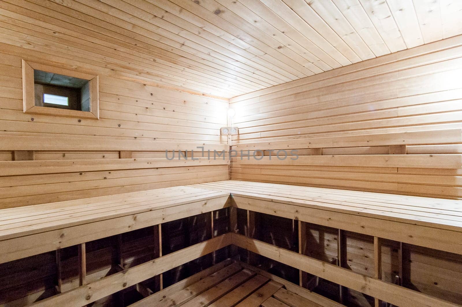 Russia, Moscow- May 29, 2019: interior room apartment. bathhouse, sauna