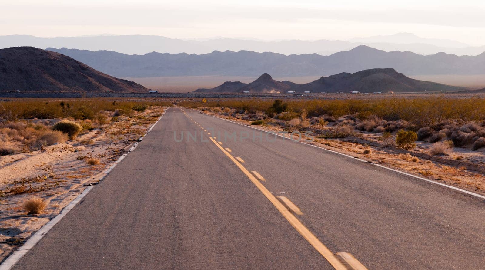 Heading into the Mojave Desert just across the highway