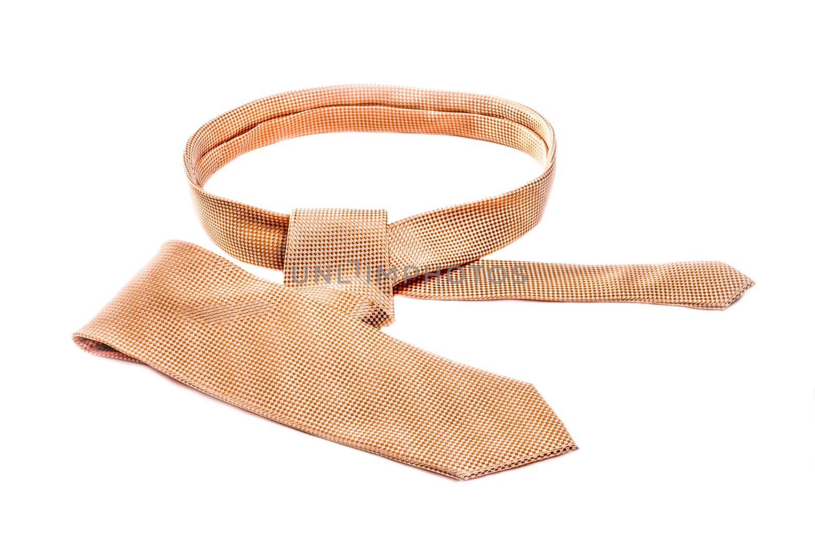 A brightly colored tie on a white background.