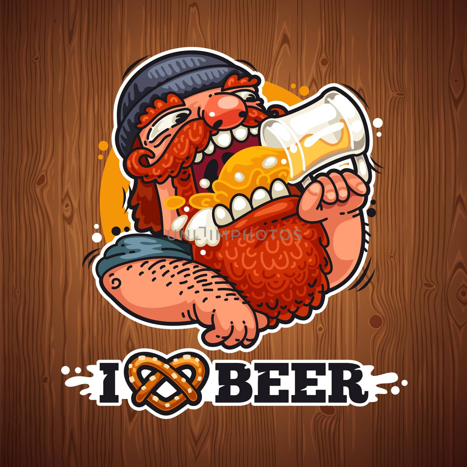 Man Loves Beer Poster. Clipping paths included in additional jpg format.