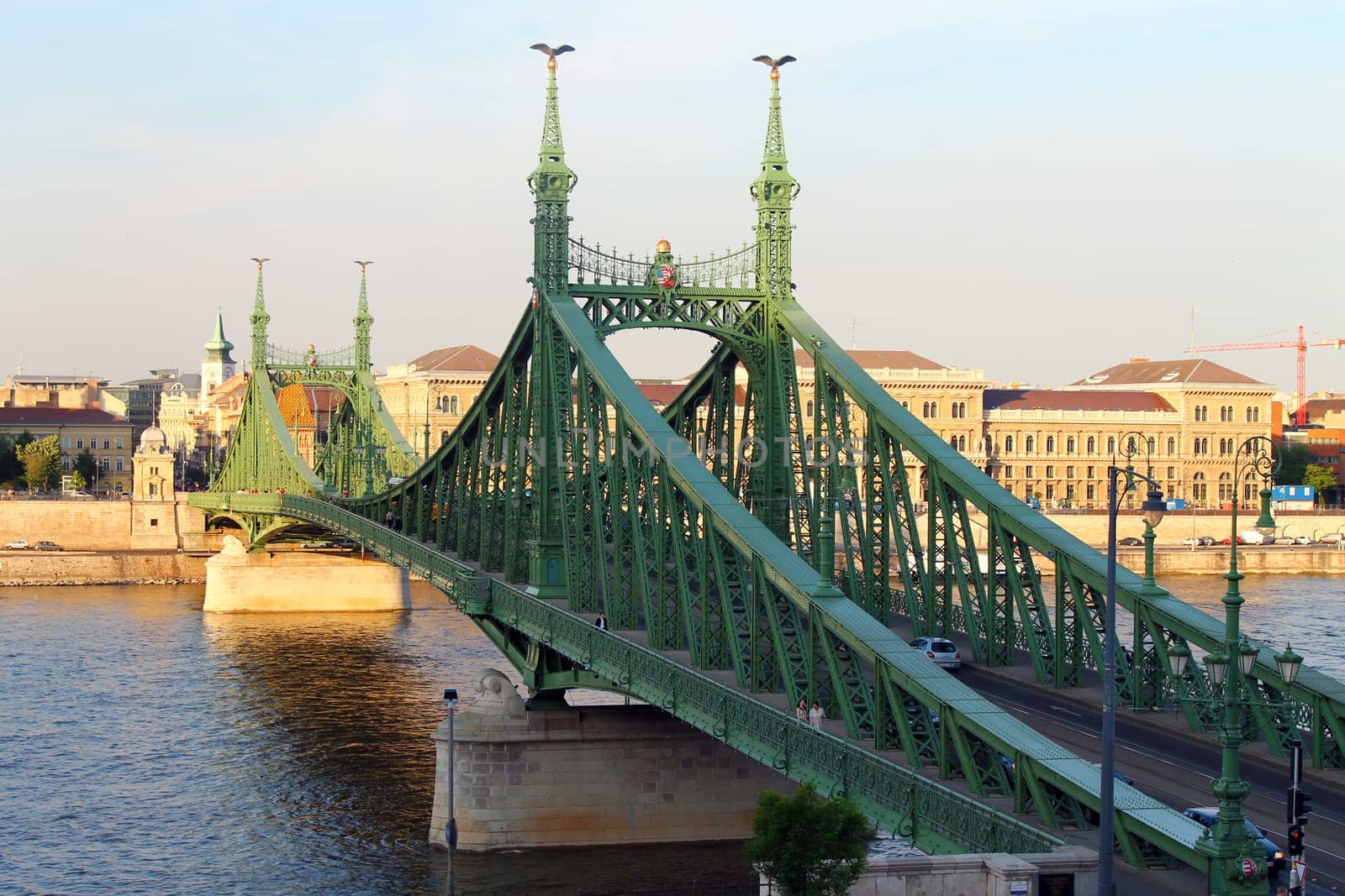 Green Liberty bridge in Budapest in Hungary