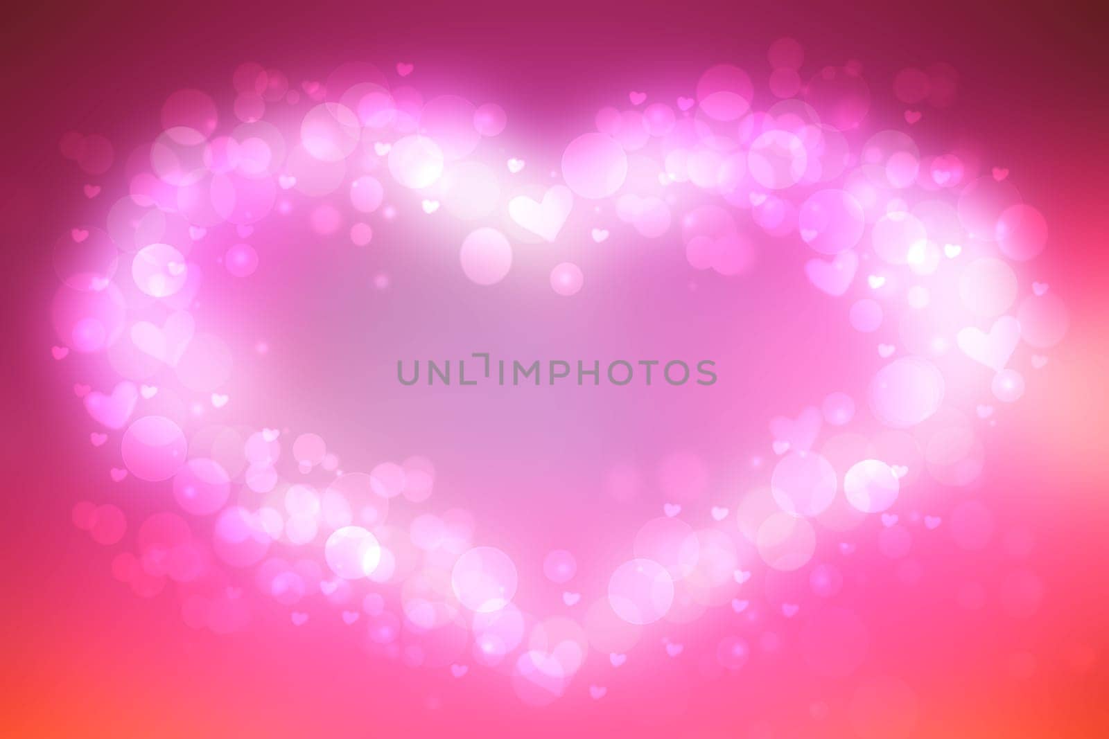 Happy Valentines or wedding day. Abstract love romantic holiday pink gradient purple background with a large bright heart. Template for cards. Beautiful texture.