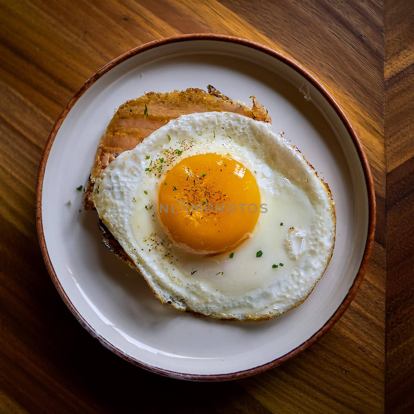 Oeuf au Plat is a simple dish featuring a perfectly cooked fried egg with runny yolk and glossy egg whites.