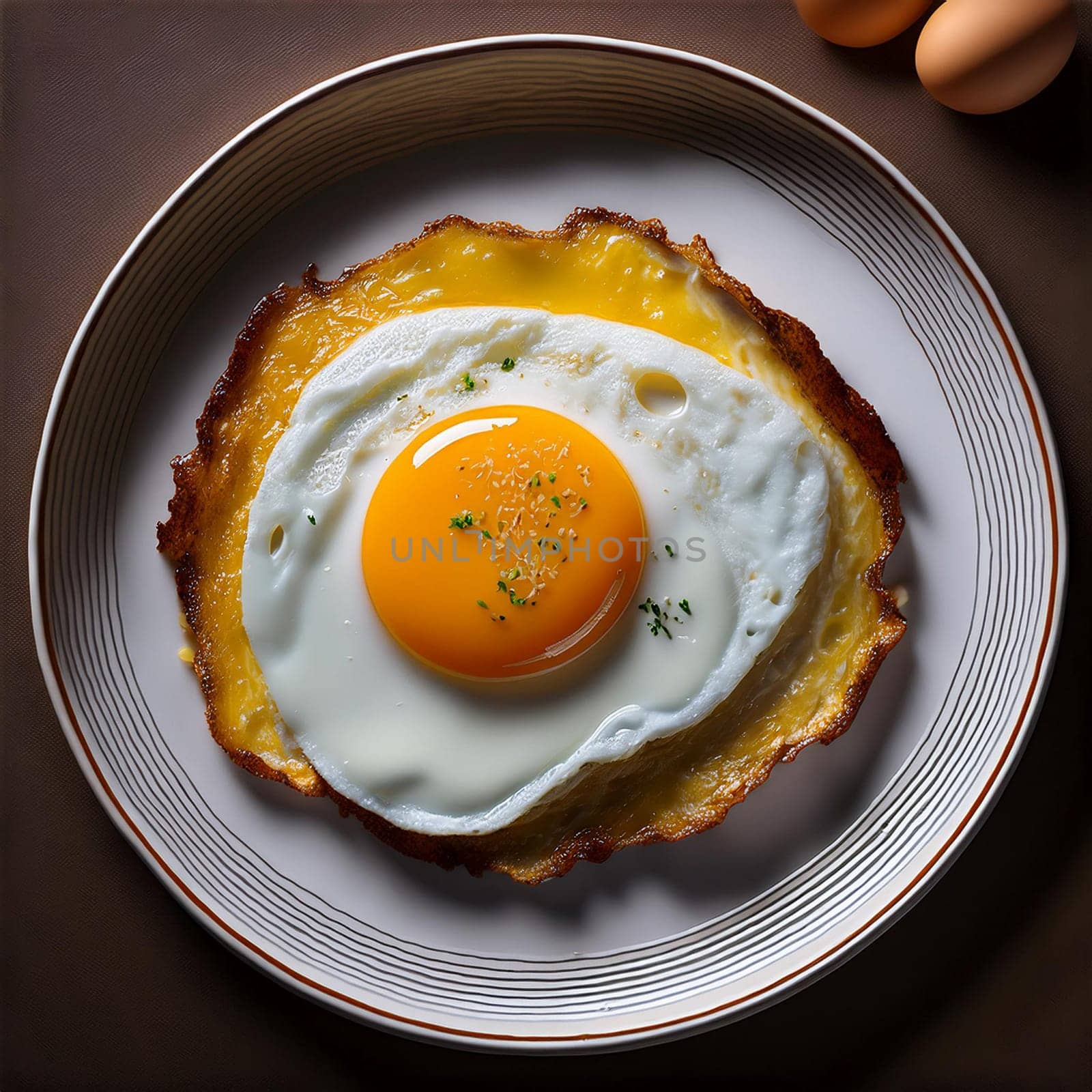 Oeuf au Plat is a simple dish featuring a perfectly cooked fried egg with runny yolk and glossy egg whites.