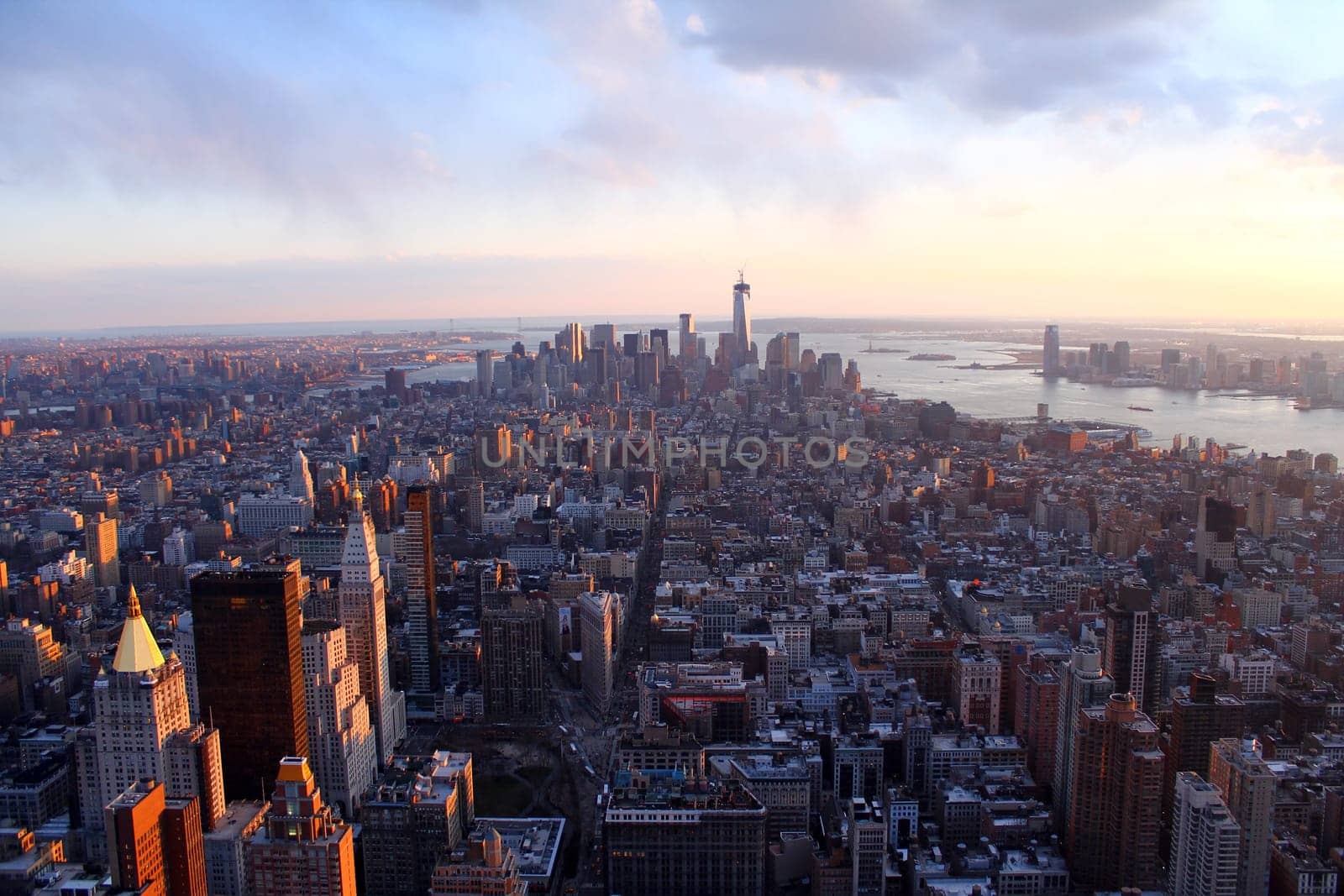 Downtown New York skyscrapers from the Empire State Building