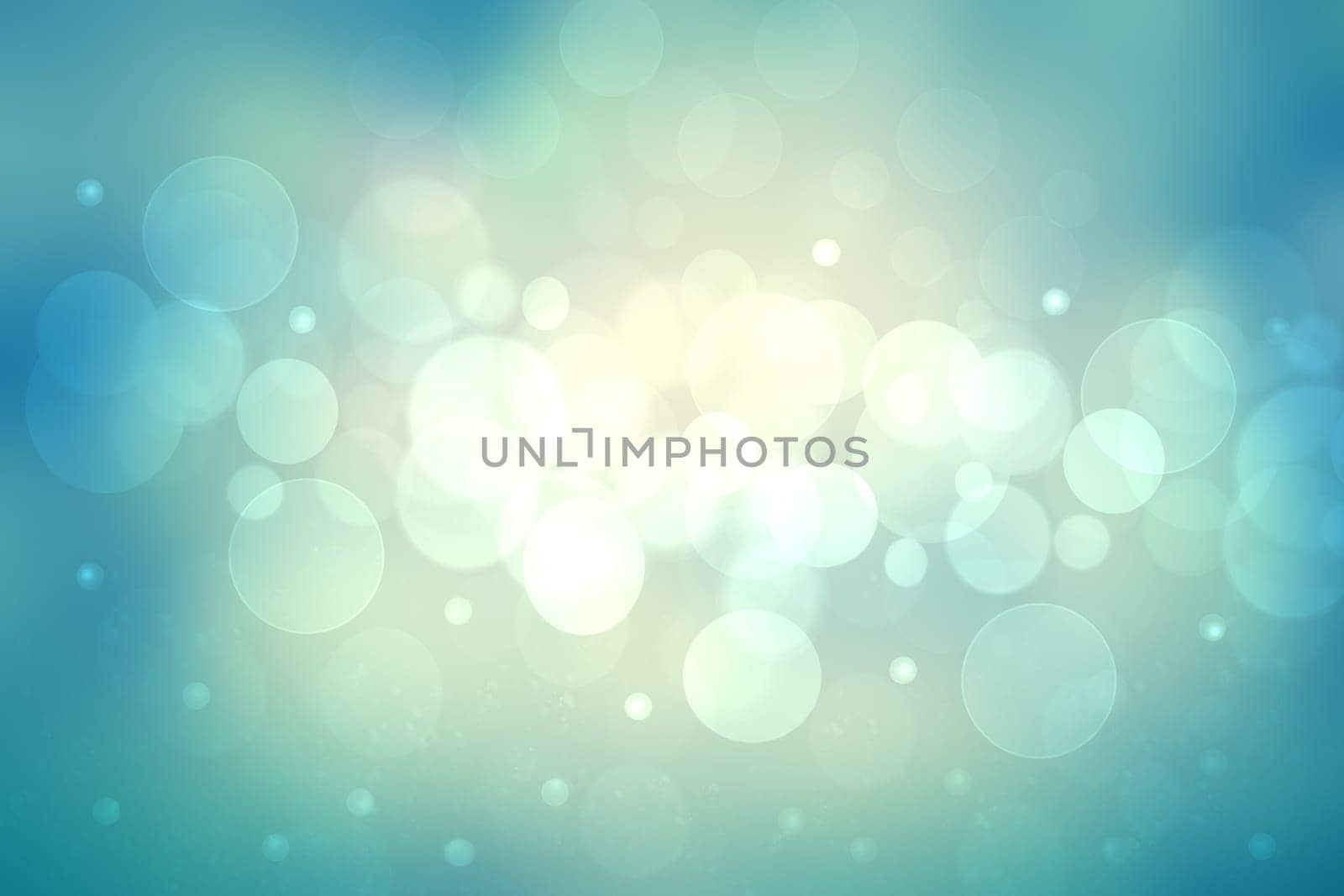 Abstract blurred fresh vivid spring summer light delicate pastel blue white bokeh background texture with bright circular soft color lights. Card concept. Beautiful backdrop illustration.