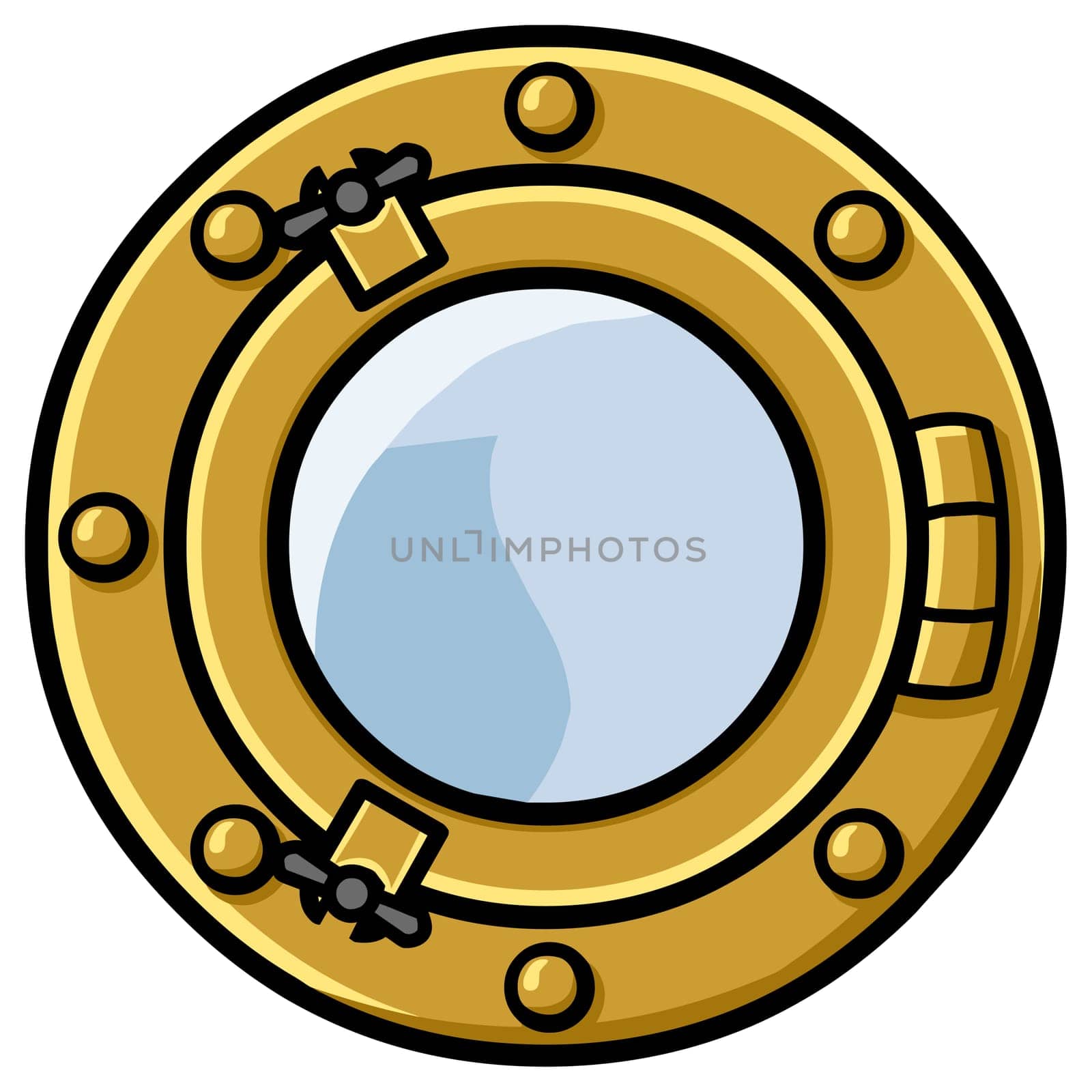 round ship windows metal illustration glass nautical