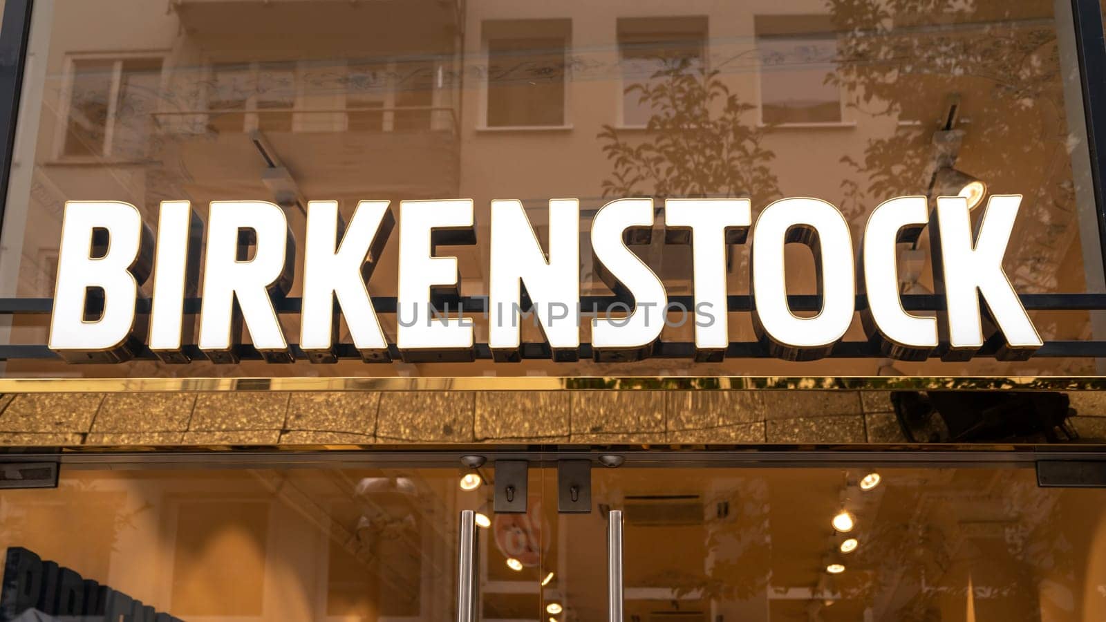 Birkenstock shoe company sign above a store in Frankfurt, Germany. 5th October 2019.