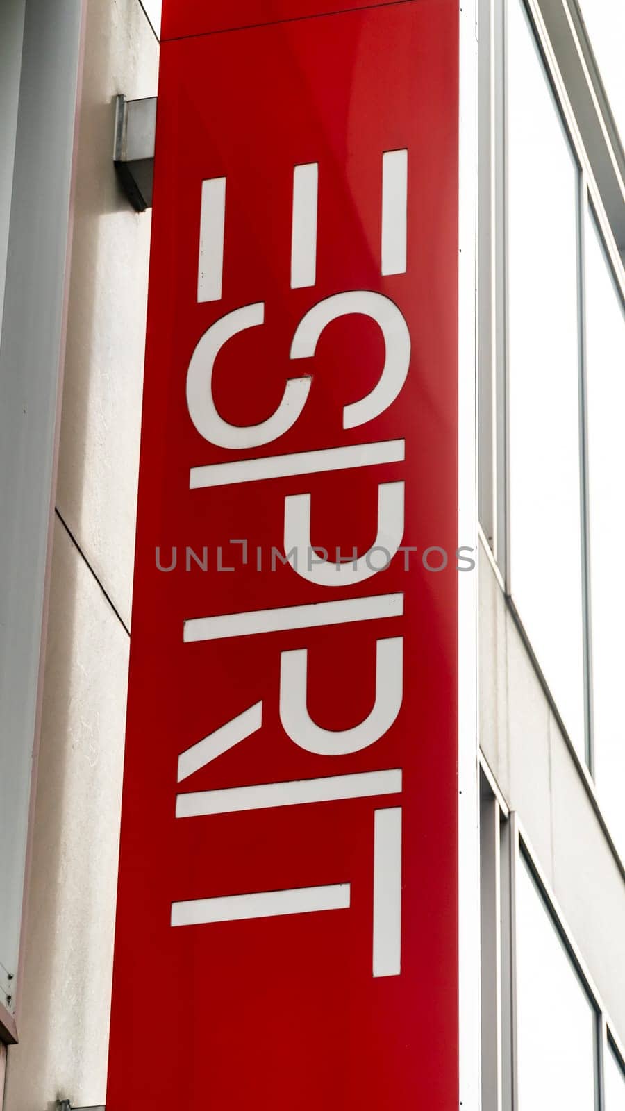 FRANKFURT, GERMANY October 05, 2019: Esprit logo on a store front. Esprit is a manufacturer of clothing, footwear, accessories, jewellery and housewares under the Esprit label.