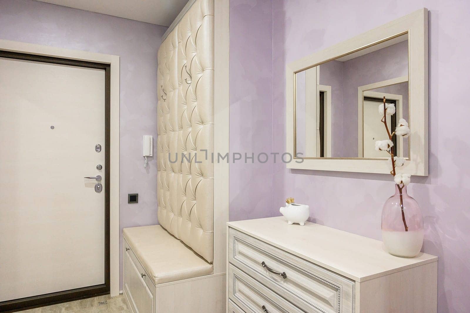 Russia, Moscow- June 10, 2019: interior room apartment. standard repair decoration in hostel. room doors, repair